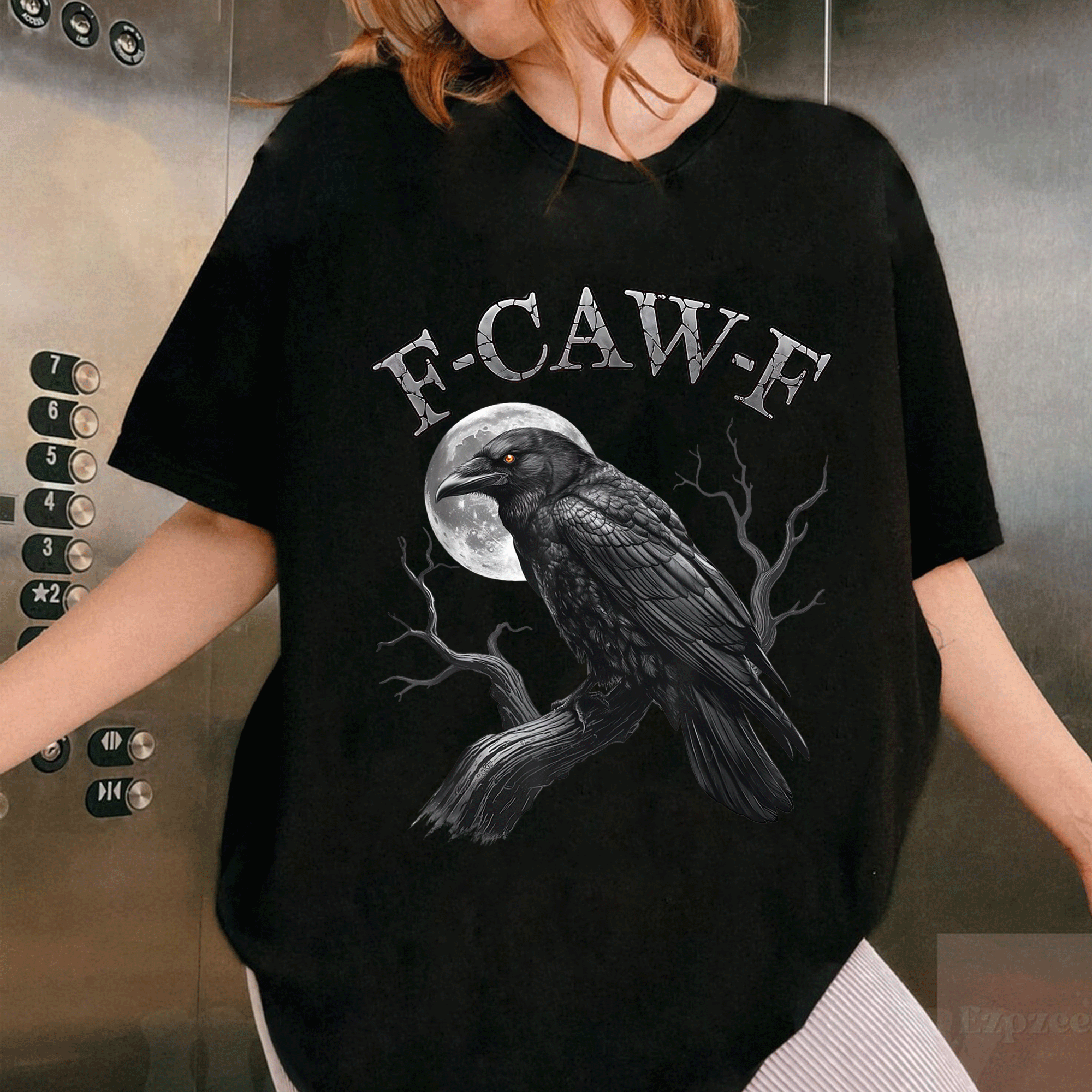 Funny Grunge Black Crow Cawing T-Shirt for Bird Lovers - Humorous Design Perfect for Casual Wear and Unique Gifts - 1