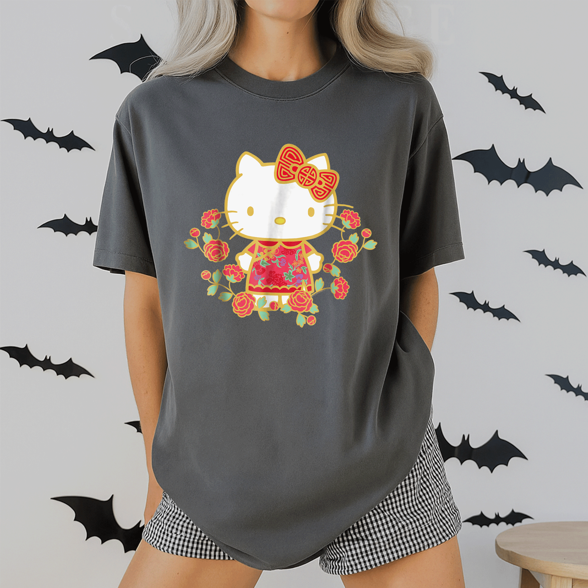Adorable Hello Kitty Happy Lunar New Year Tee Shirt for Kids and Adults -Festive Design with Cute Colors and Animal Friends - 2