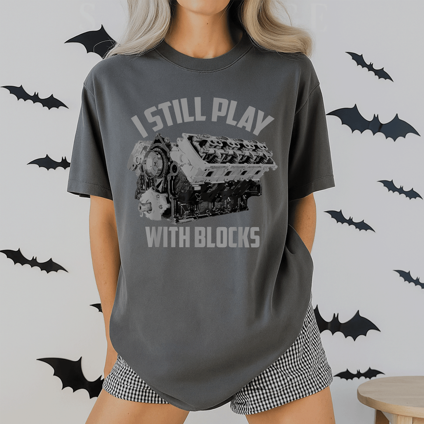 I Still Play With Blocks Racing Shirt | Fun Maintenance Man Gift T-Shirt for Proud Builders and Racing Enthusiasts - 2