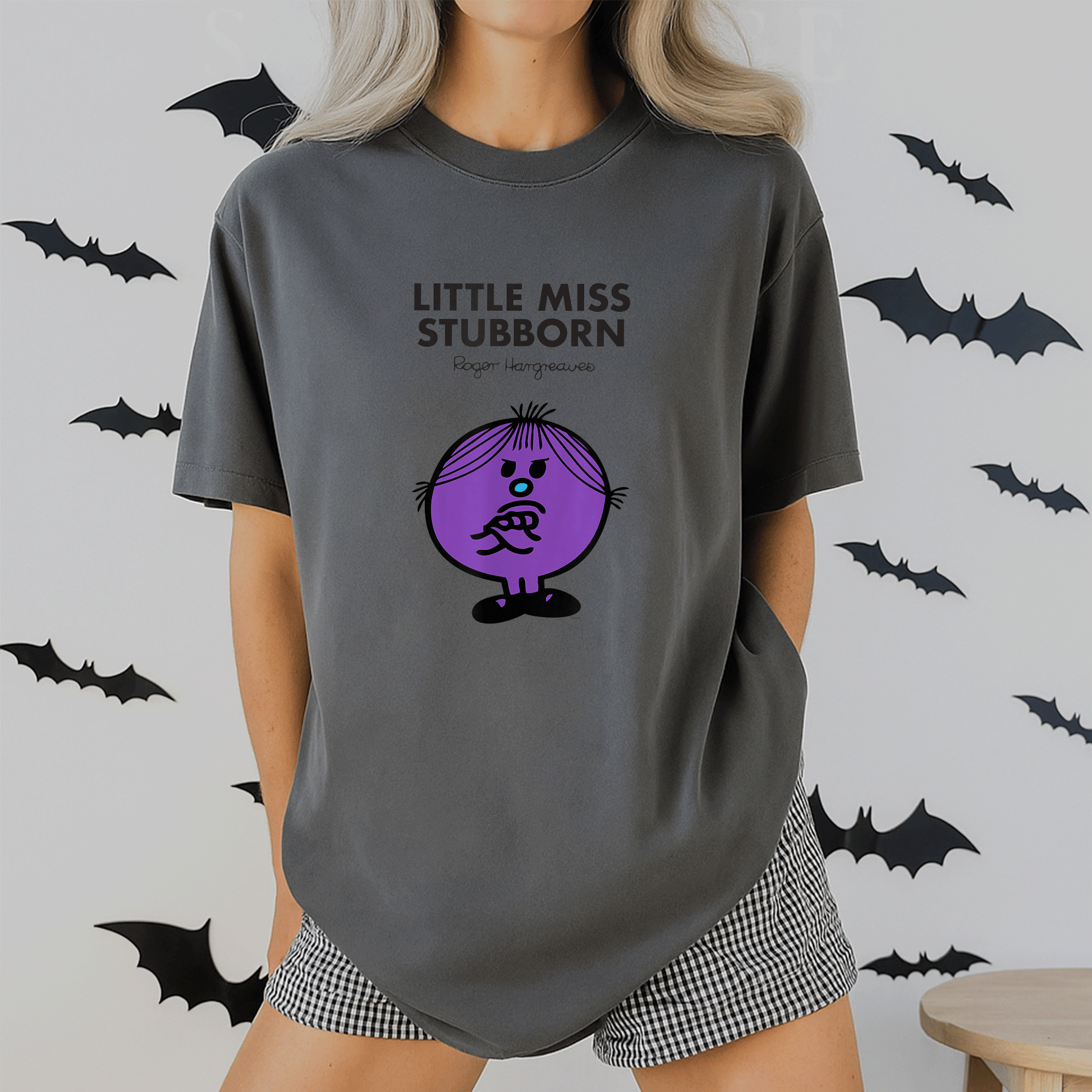 Mr Men Little Miss Stubborn T-Shirt for Kids Fun Colorful Design with Playful Illustration Perfect Gift for Young Readers - 2