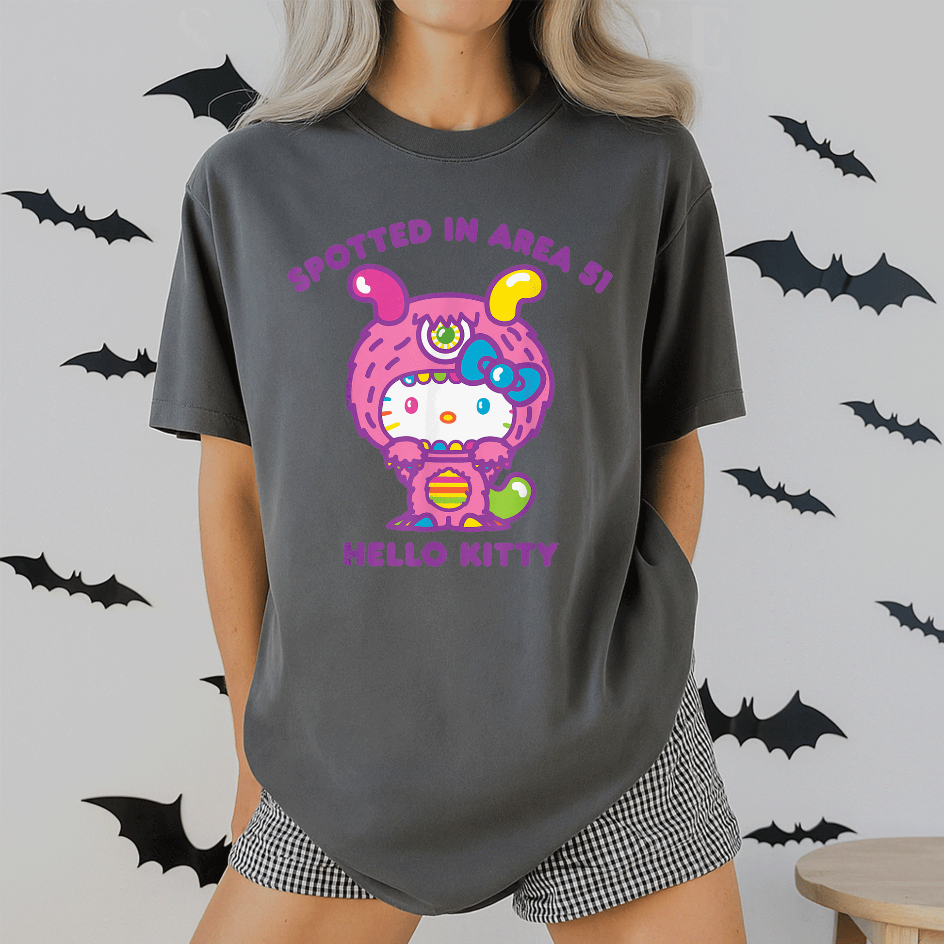 Cute Hello Kitty Spotted in Area 51 Alien Sighting T-Shirt for Fun Lovers and UFO Enthusiasts - Perfect Gift Idea! - 2