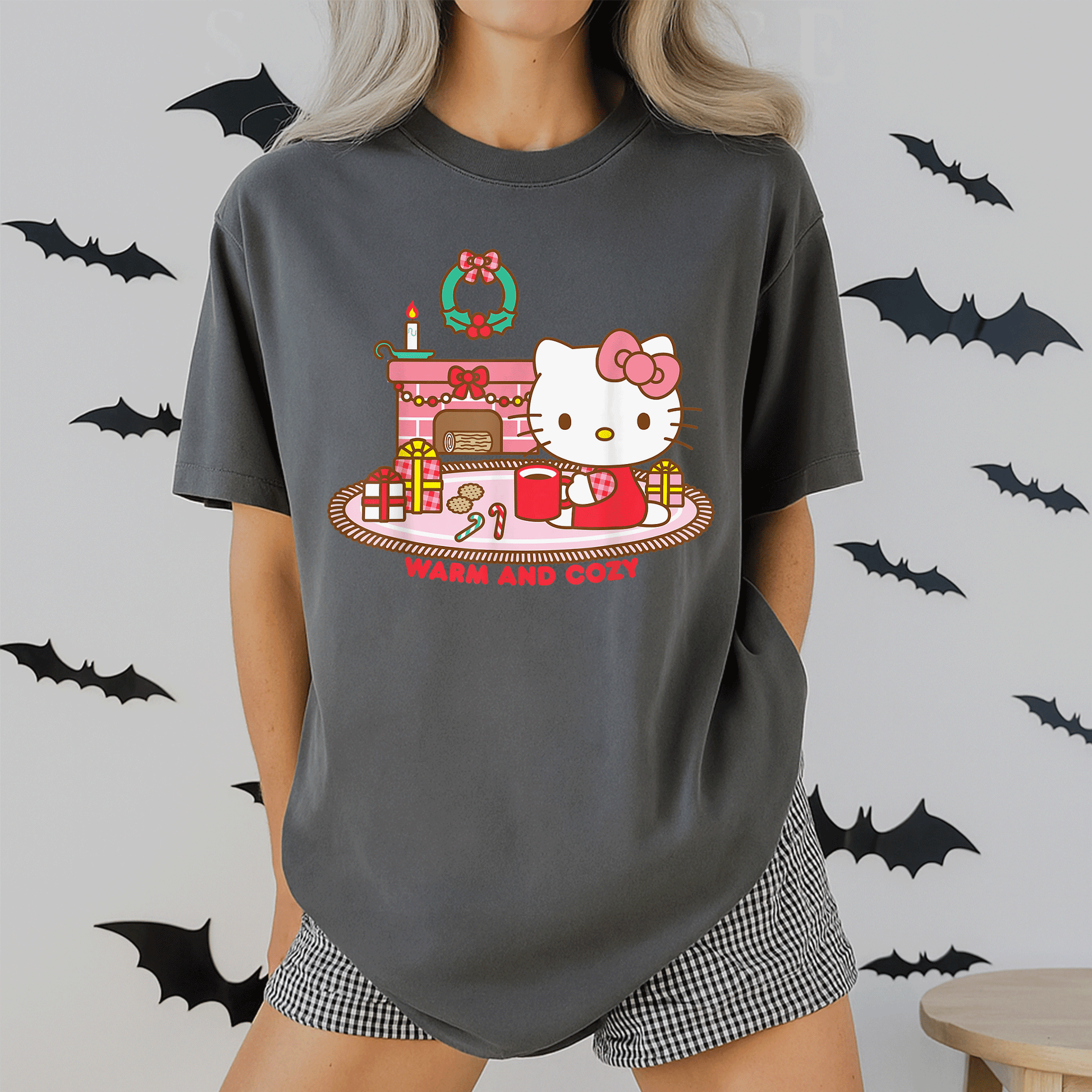 Cozy Up with Hello Kitty This Christmas - Cute and Comfortable Holiday T-Shirt for Festive Fun and Cheer - 2