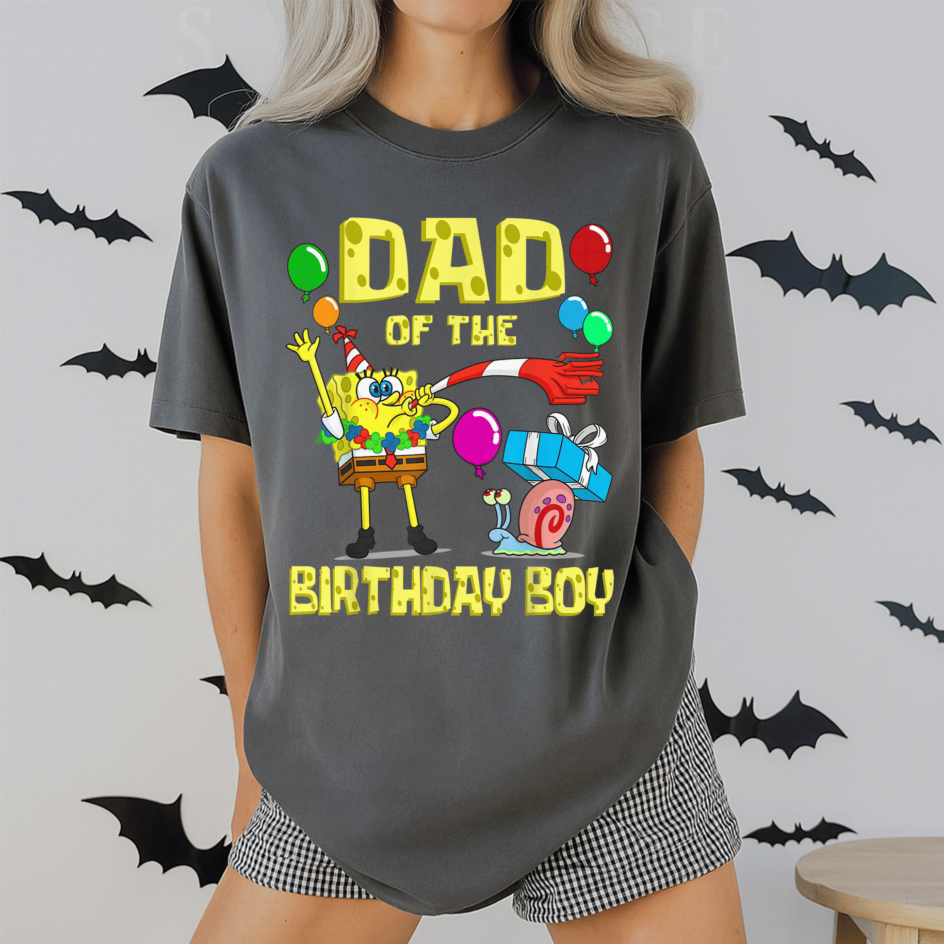 SpongeBob SquarePants Daddy of the Birthday Boy Theme Party T-Shirt for Fun Celebrations and Memorable Birthdays - 2