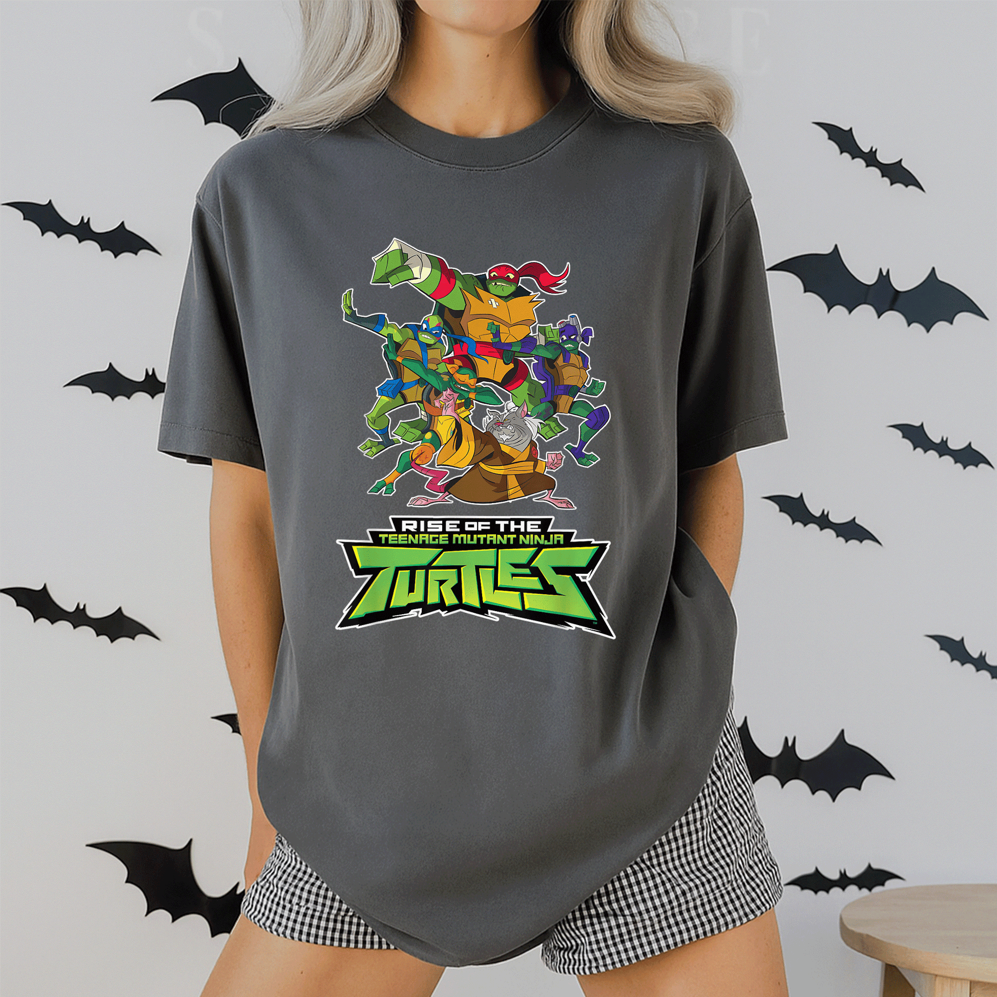 Mademark x Teenage Mutant Ninja Turtles Splinter & The Turtles Rise Graphic T-Shirt for Fans of Classic Animation Adventures - 2