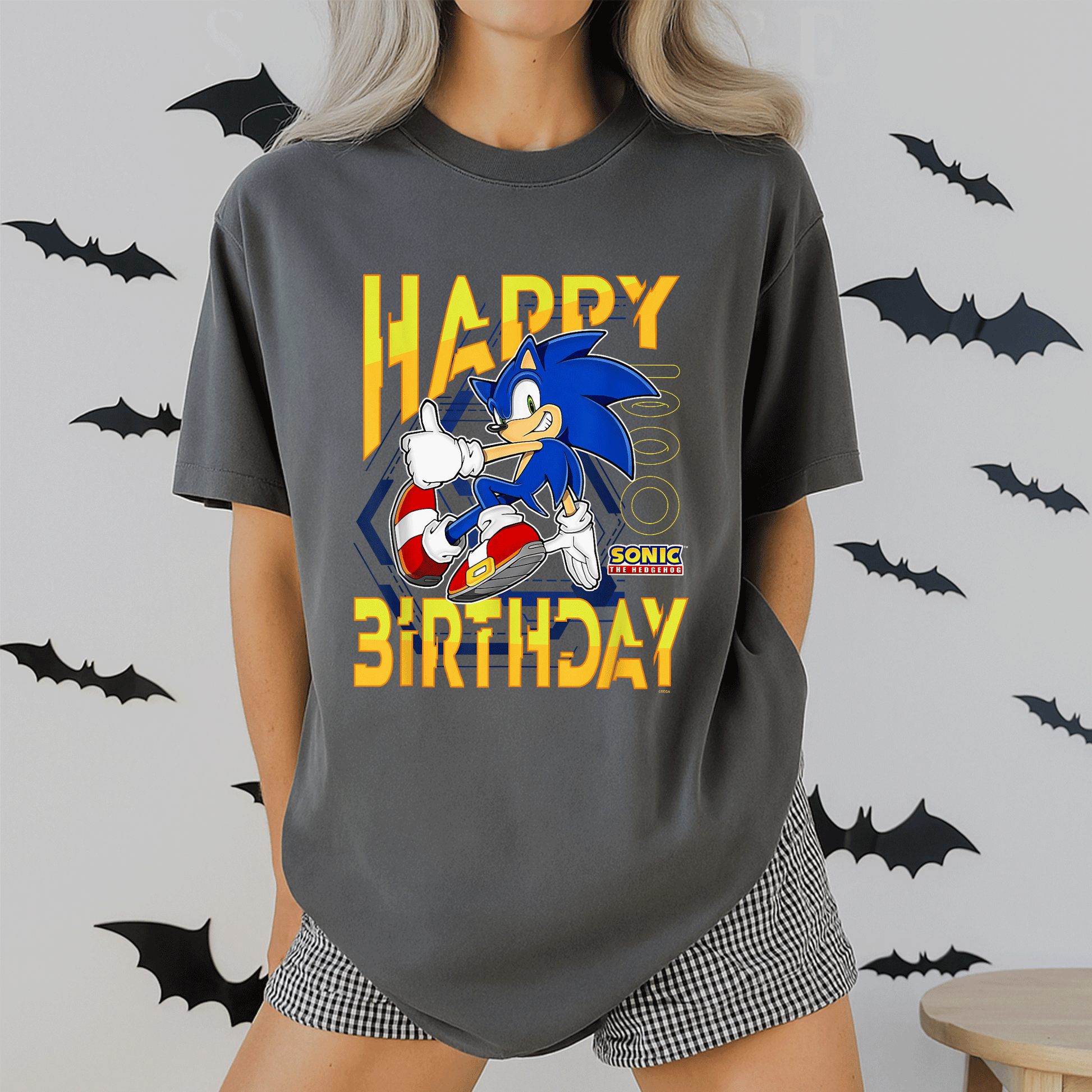 Sonic the Hedgehog Birthday T-Shirt with Happy Birthday Thumbs Up Logo - Perfect Gift for Sonic Fans and Kids - 2