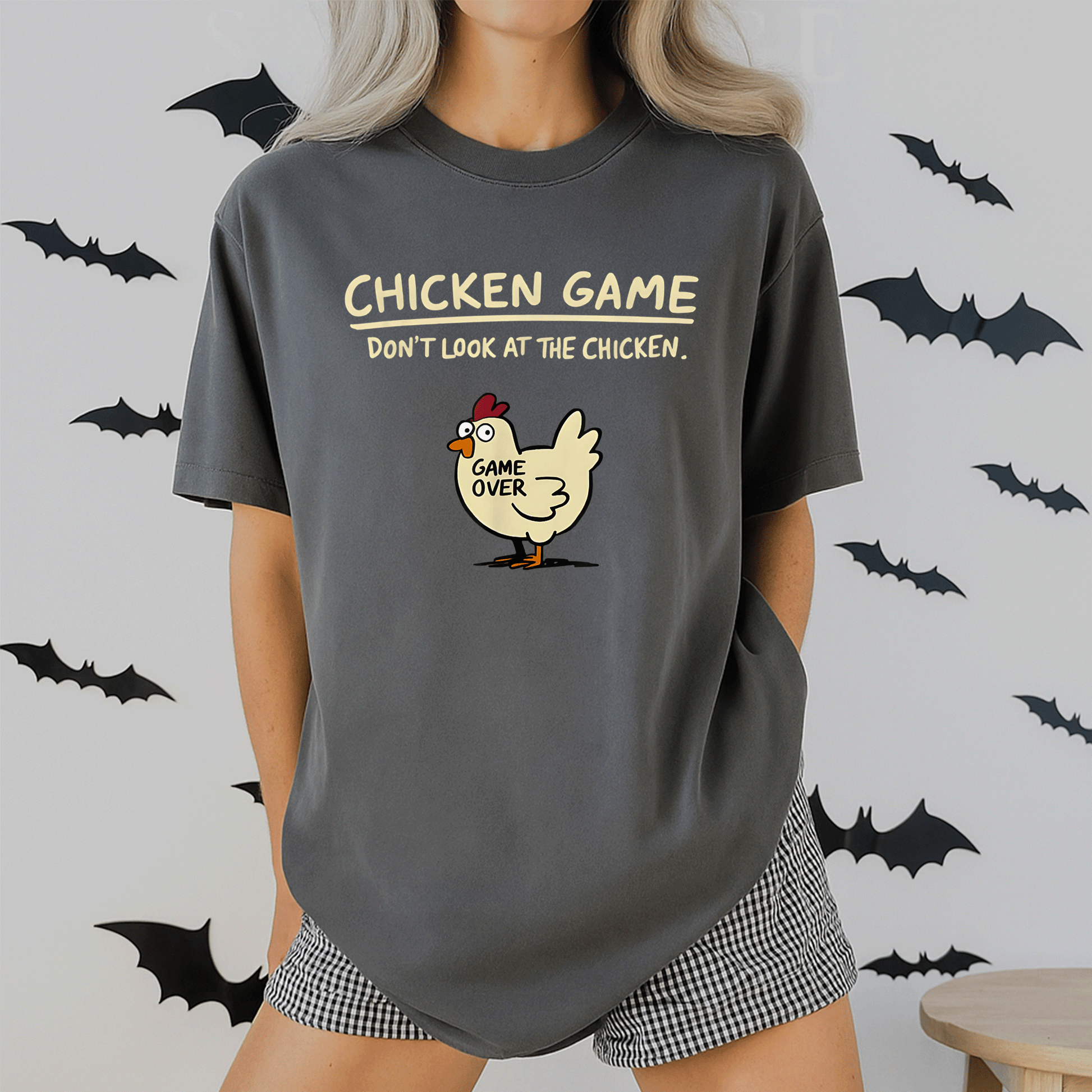 Funny Chicken Don't Look At The Chicken T-Shirt for Gamers – Quirky Graphic Tee for Poultry Lovers and Game Enthusiasts - 2