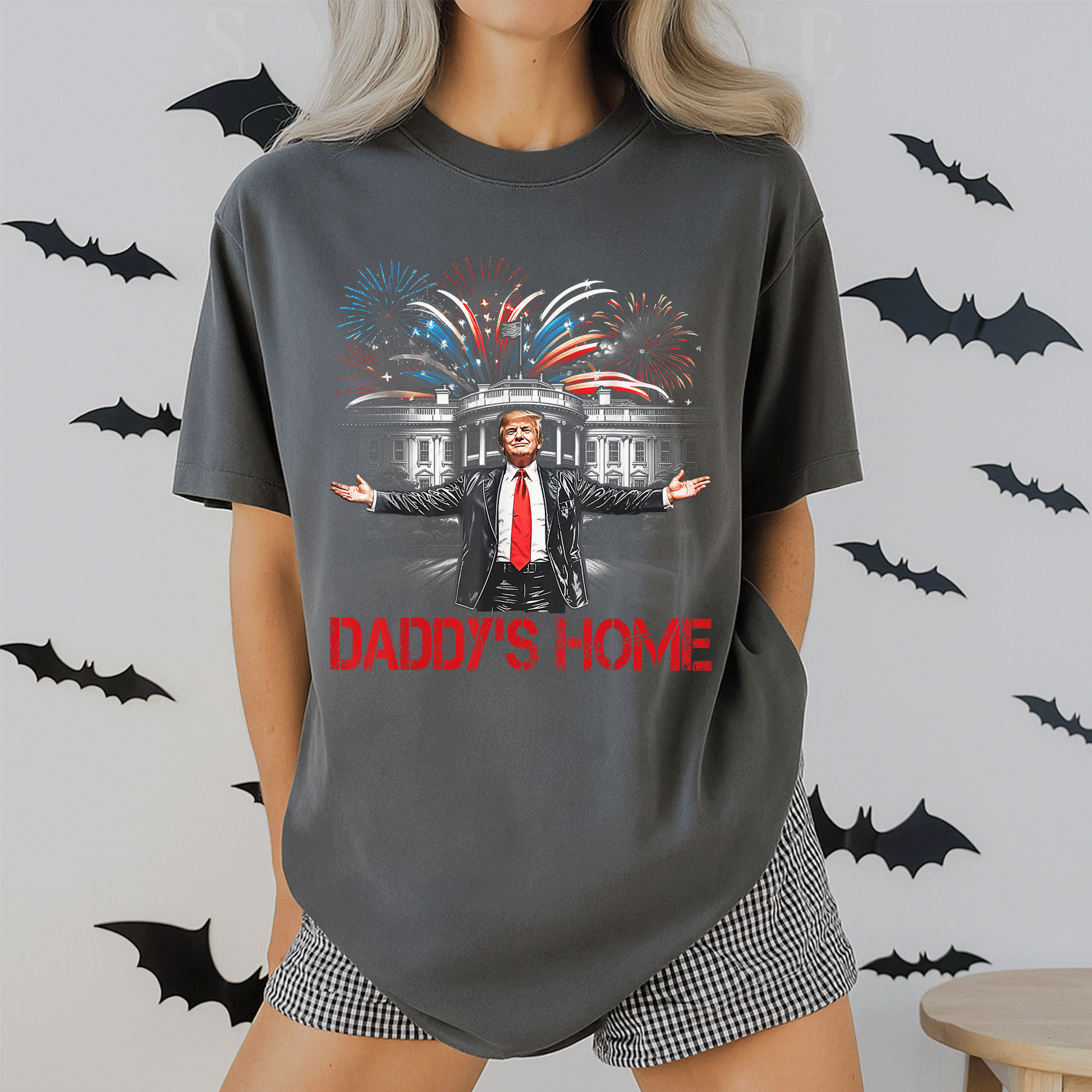 Daddy's Home White House 2025 President Trump T-Shirt for Supporters - Fun Design Showcasing Trump in a Bold Style - 2