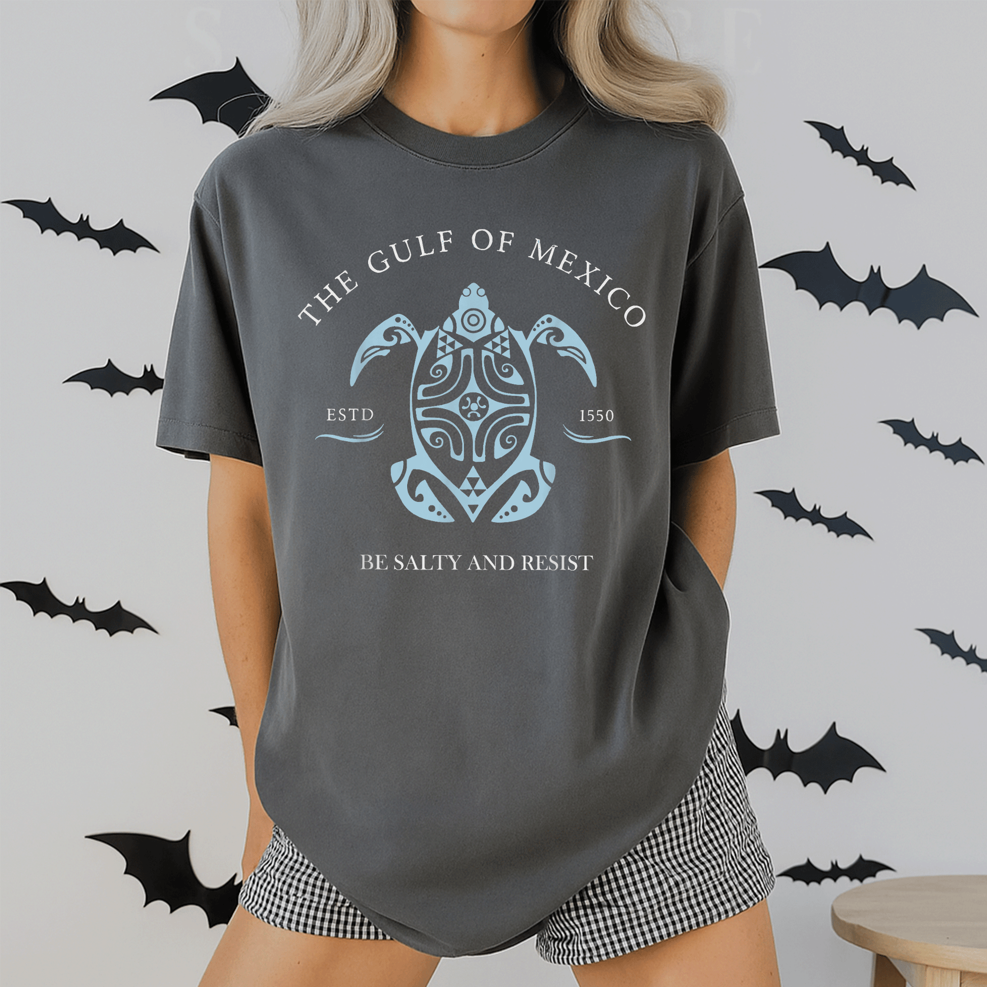 Gulf of Mexico Turtle Be Salty and Resist T-Shirt Featuring Fun Graphic Design for Beach Lovers and Nature Enthusiasts - 2