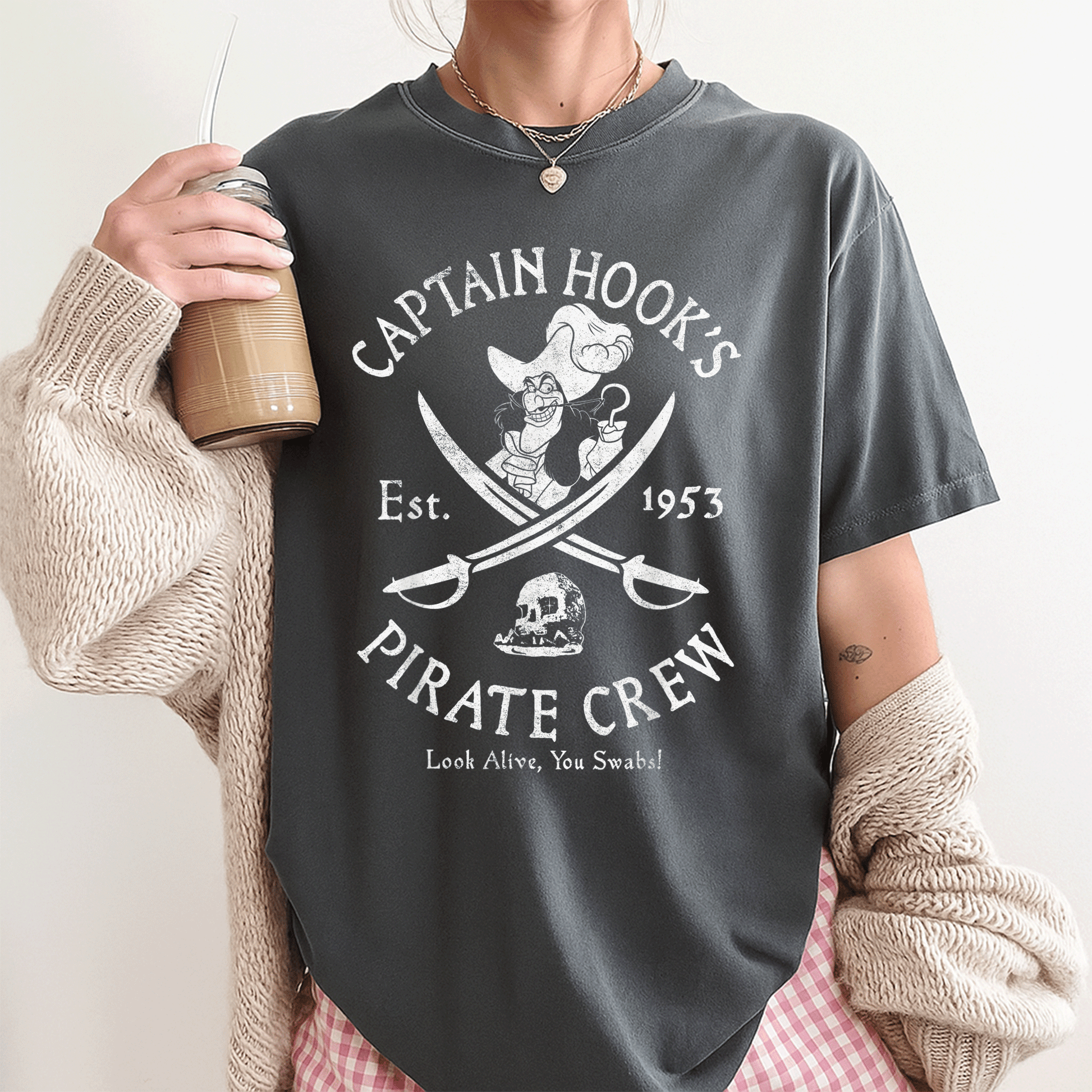 Disney Villains Captain Hook Pirate Crew Established 1953 Logo T-Shirt for Fans of Classic Animation and Adventure - 3