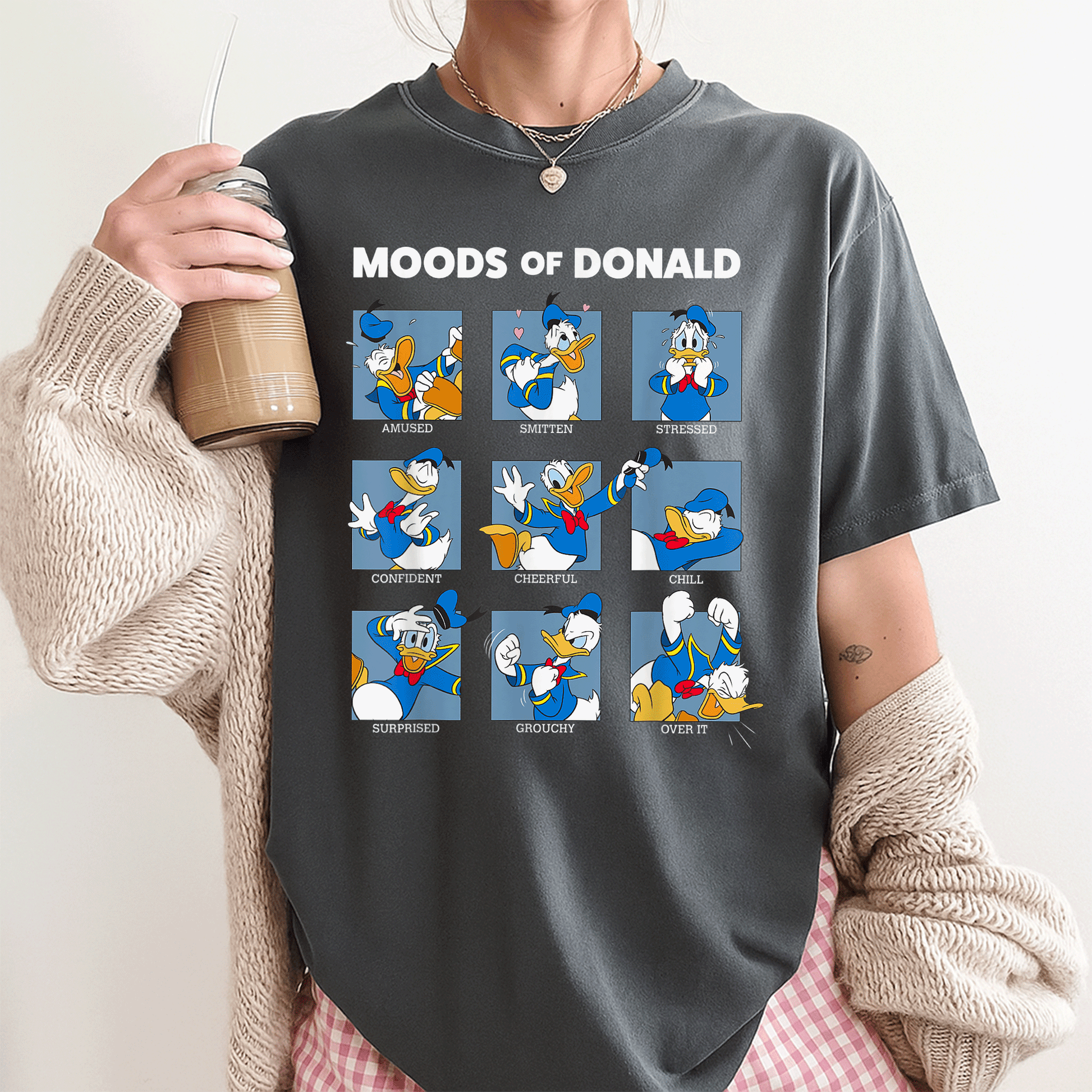 Disney Mickey And Friends Moods Of Donald Duck T-Shirt Featuring Colorful Cartoon Design for Fun and Retro Style Enthusiasts - 3