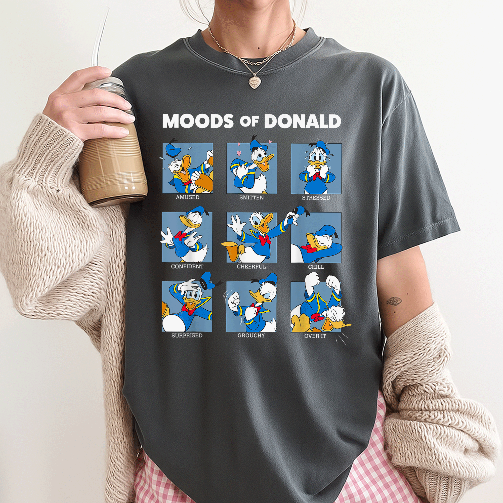 Disney Mickey And Friends Moods Of Donald Duck T-Shirt Featuring Colorful Cartoon Design for Fun and Retro Style Enthusiasts - 3