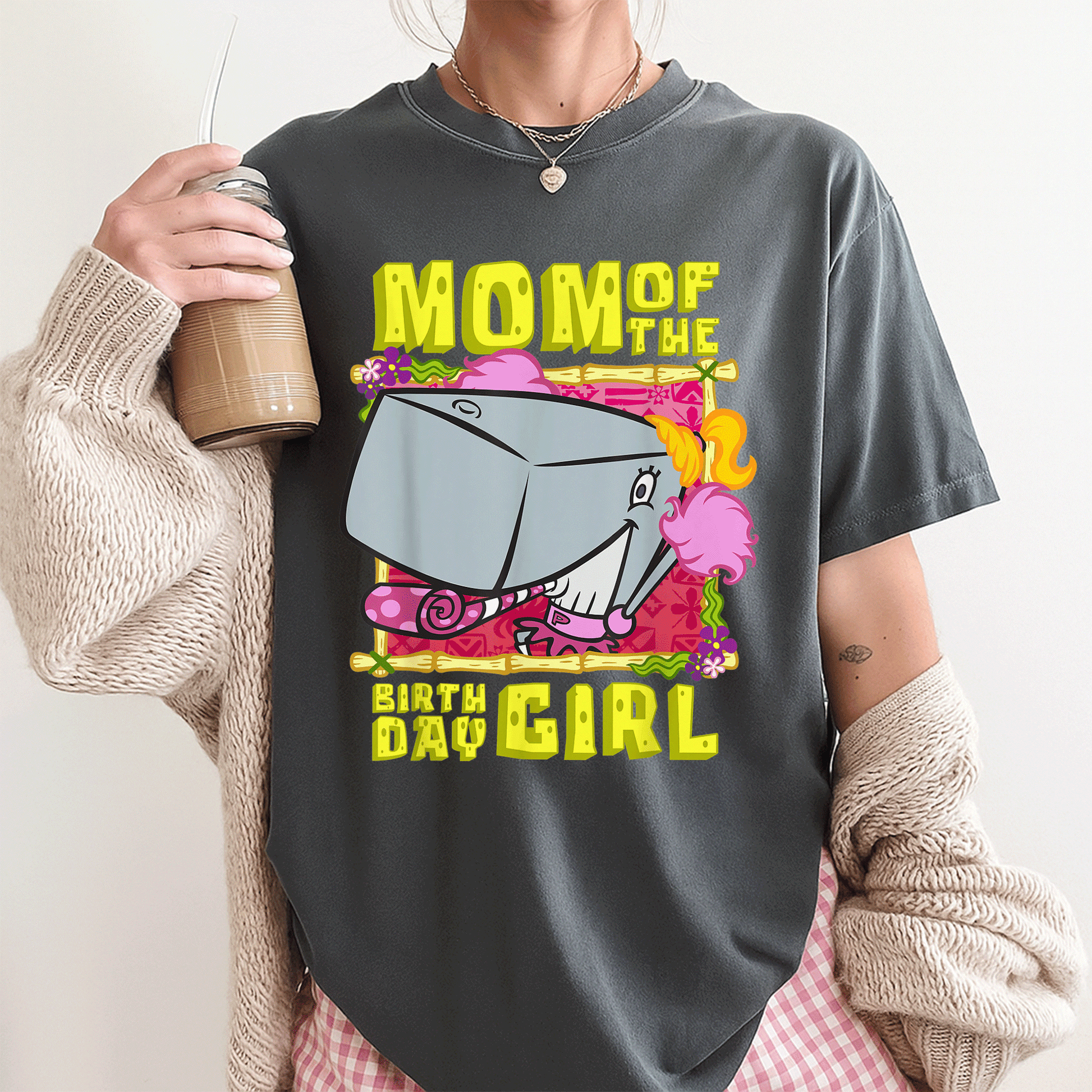 Mademark SpongeBob SquarePants Birthday Girl T-Shirt Featuring Pearl Krabs Mother Gift – Fun and Stylish Design for Mom - 3