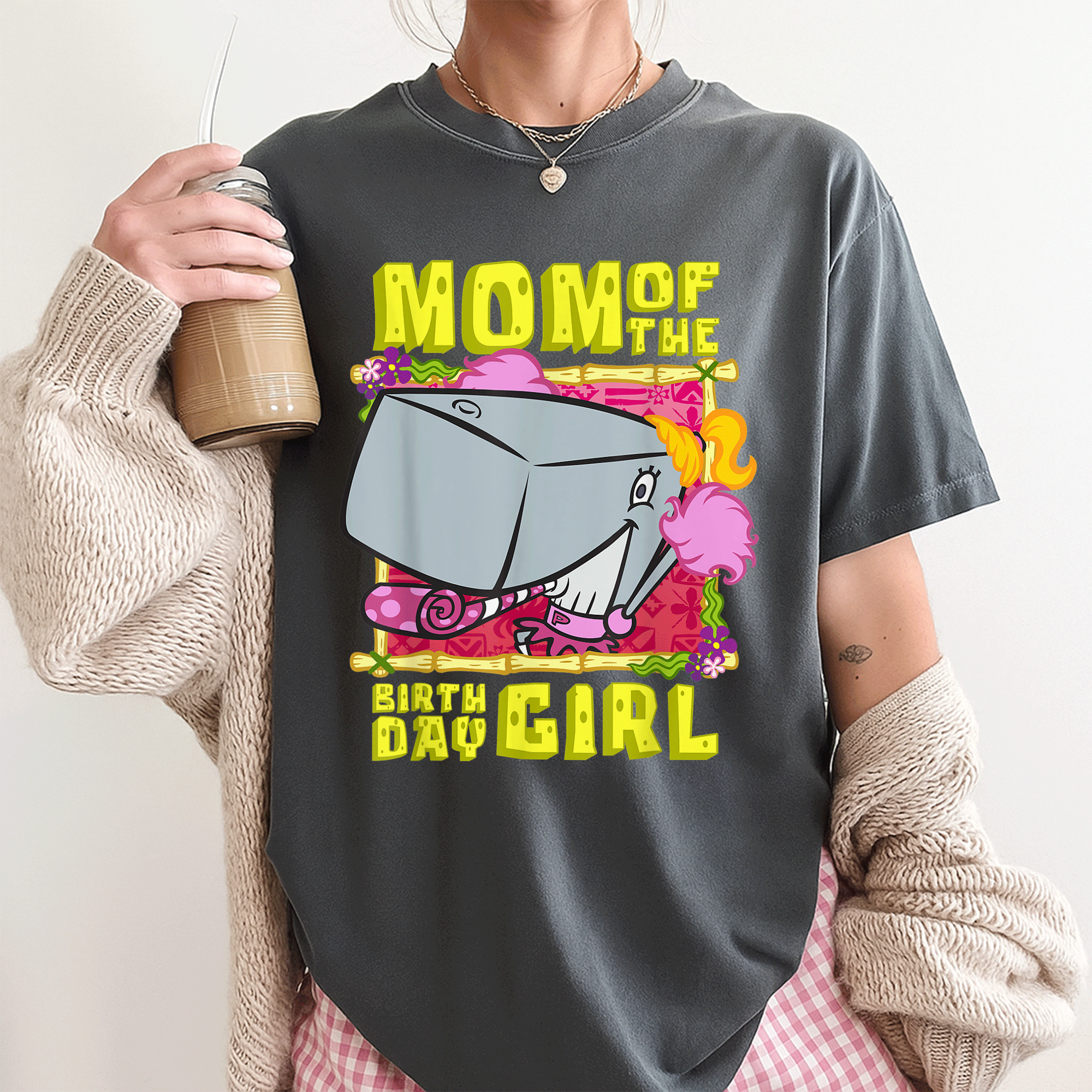 Mademark SpongeBob SquarePants Birthday Girl T-Shirt Featuring Pearl Krabs Mother Gift – Fun and Stylish Design for Mom - 3