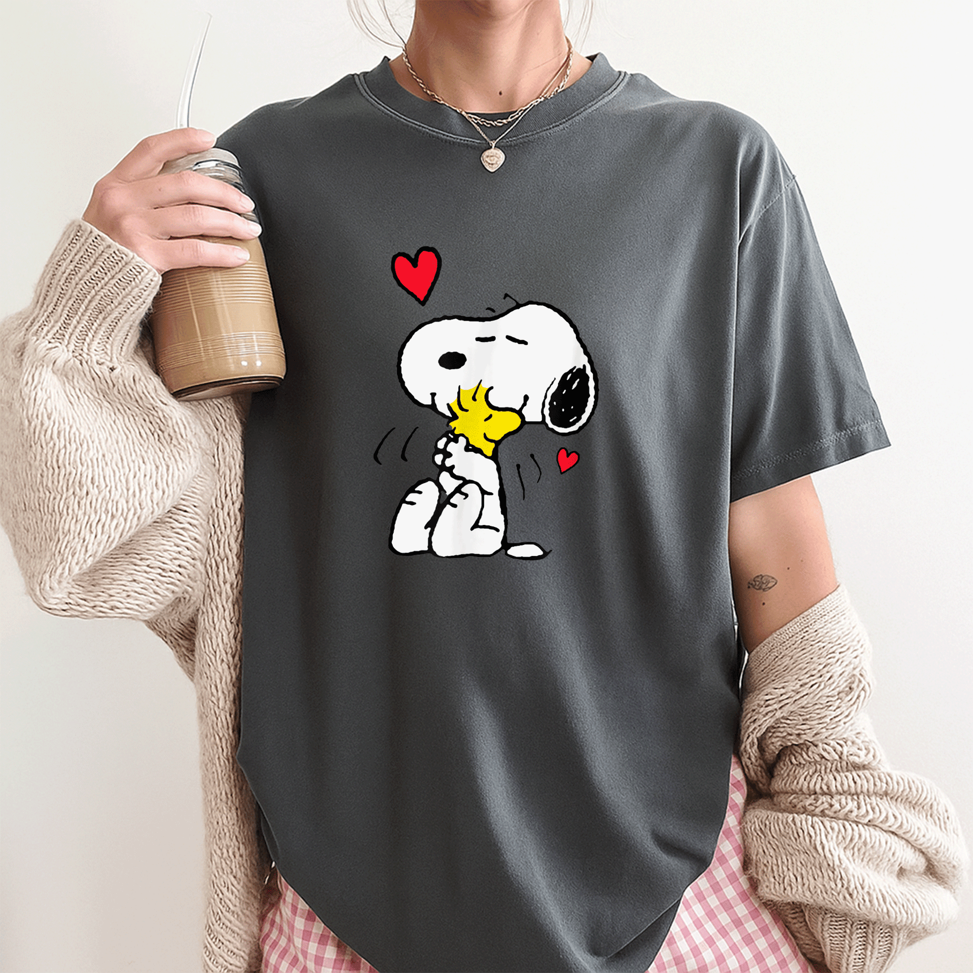 Snoopy Lots Of Love T-Shirt for Peanuts Fans | Cute and Playful Graphic Tee Featuring Iconic Snoopy Design - 3