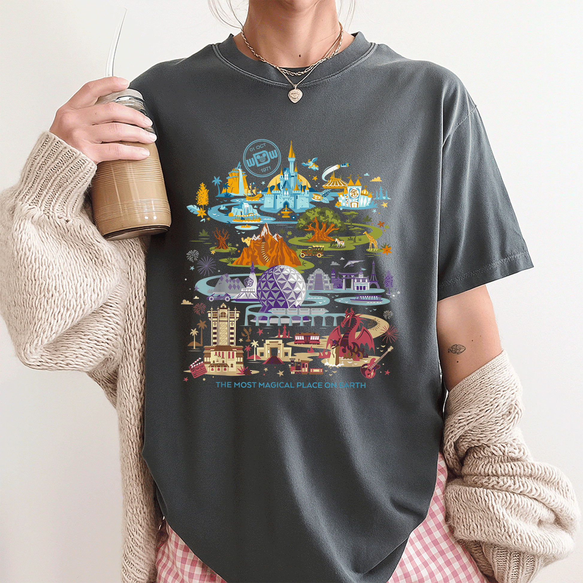 Celebrate Magic with the Disney Walt Disney World 50th Anniversary T-Shirt Featuring Iconic Characters and Vibrant Design - 3
