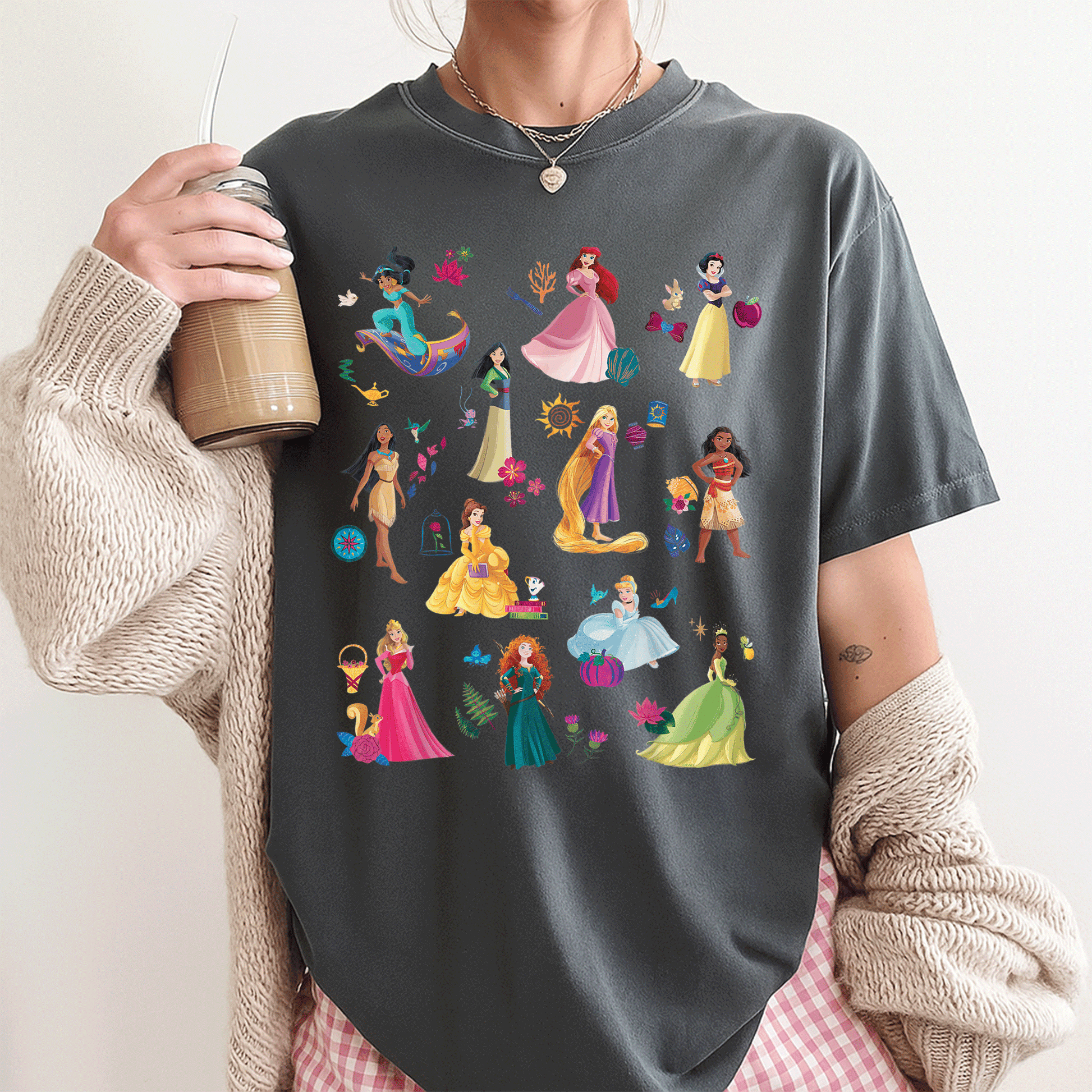 Disney Princess Magical Print T-Shirt for Girls Featuring Enchanting Designs of Beloved Characters - Perfect for Everyday Adventure - 3