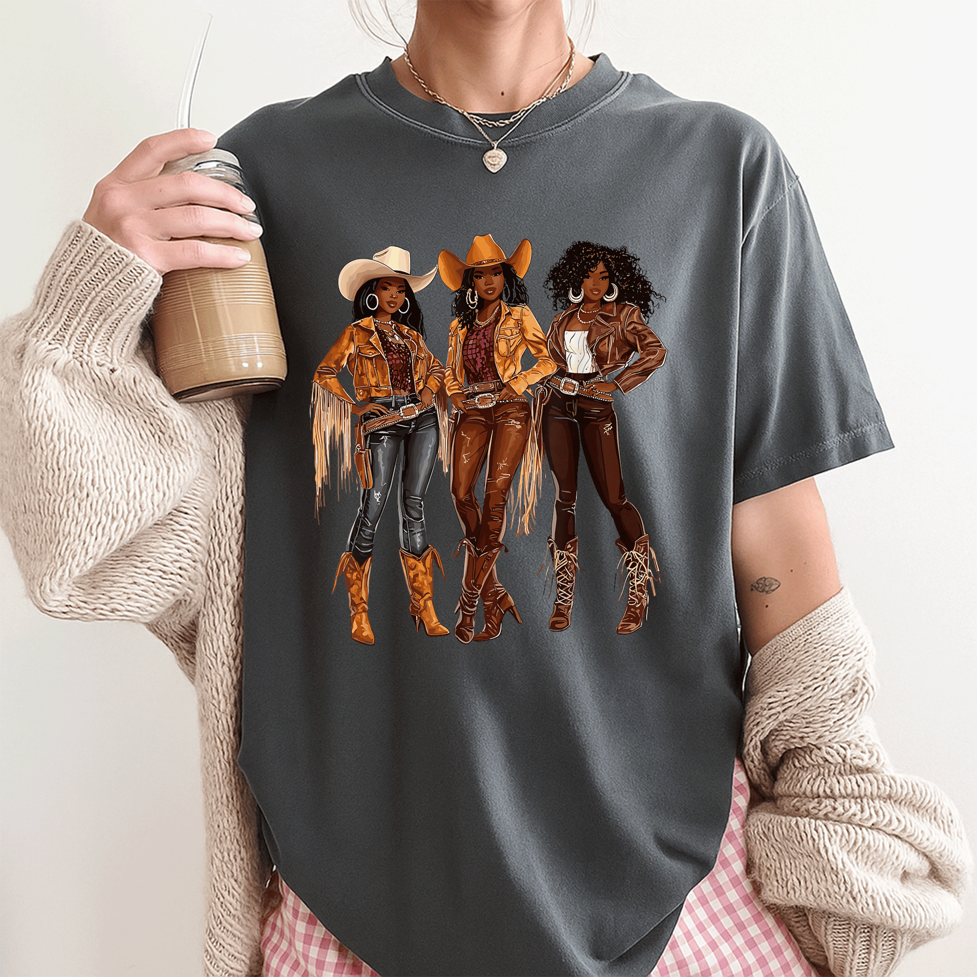 Stylish Black African American Cowgirl T-Shirt for Rodeo Fans in Western Country Texas - Perfect for All Occasions! - 3
