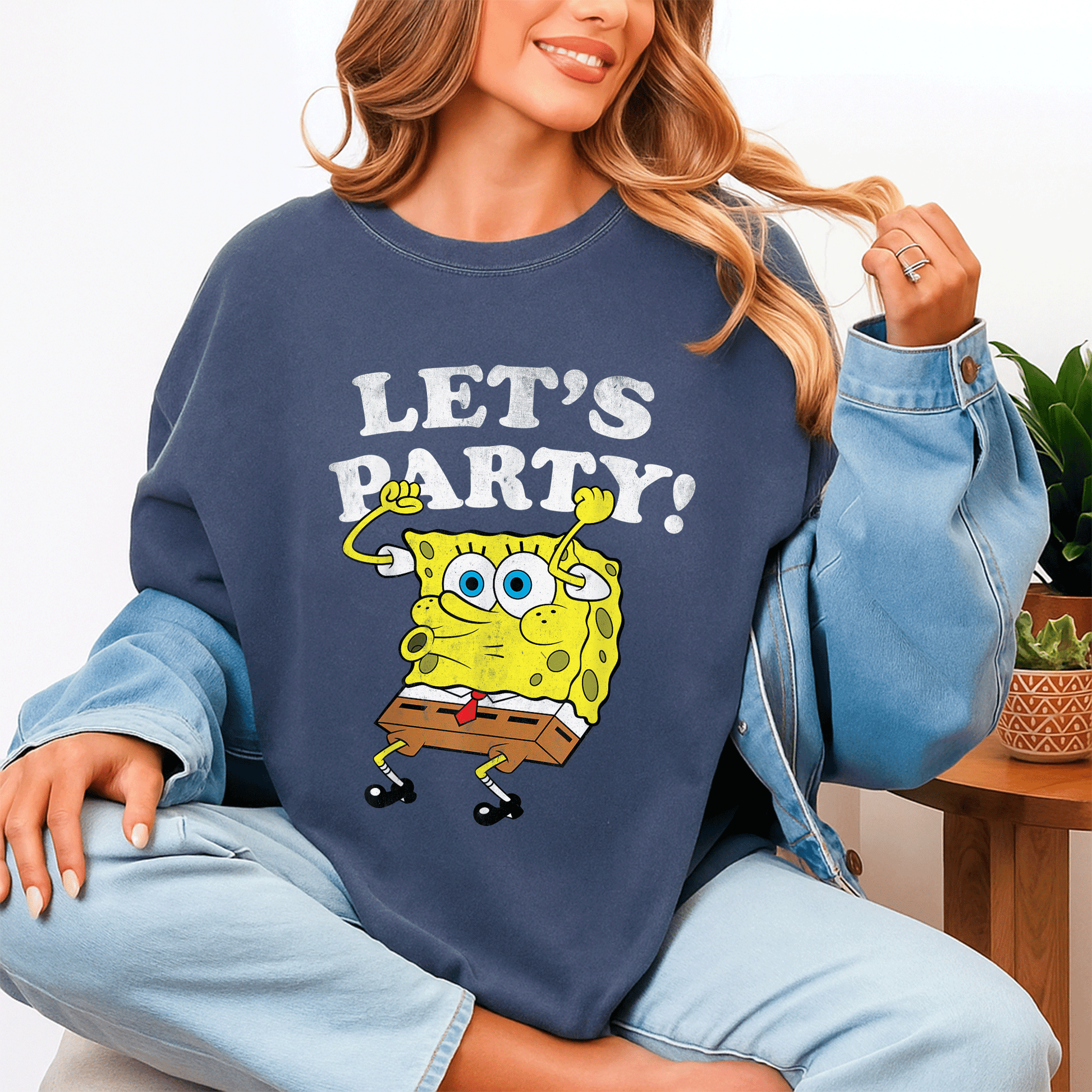 Spongebob Squarepants Lets Party T-Shirt Fun and Colorful Cartoon Design Perfect for Fans of All Ages and Celebrations - 4