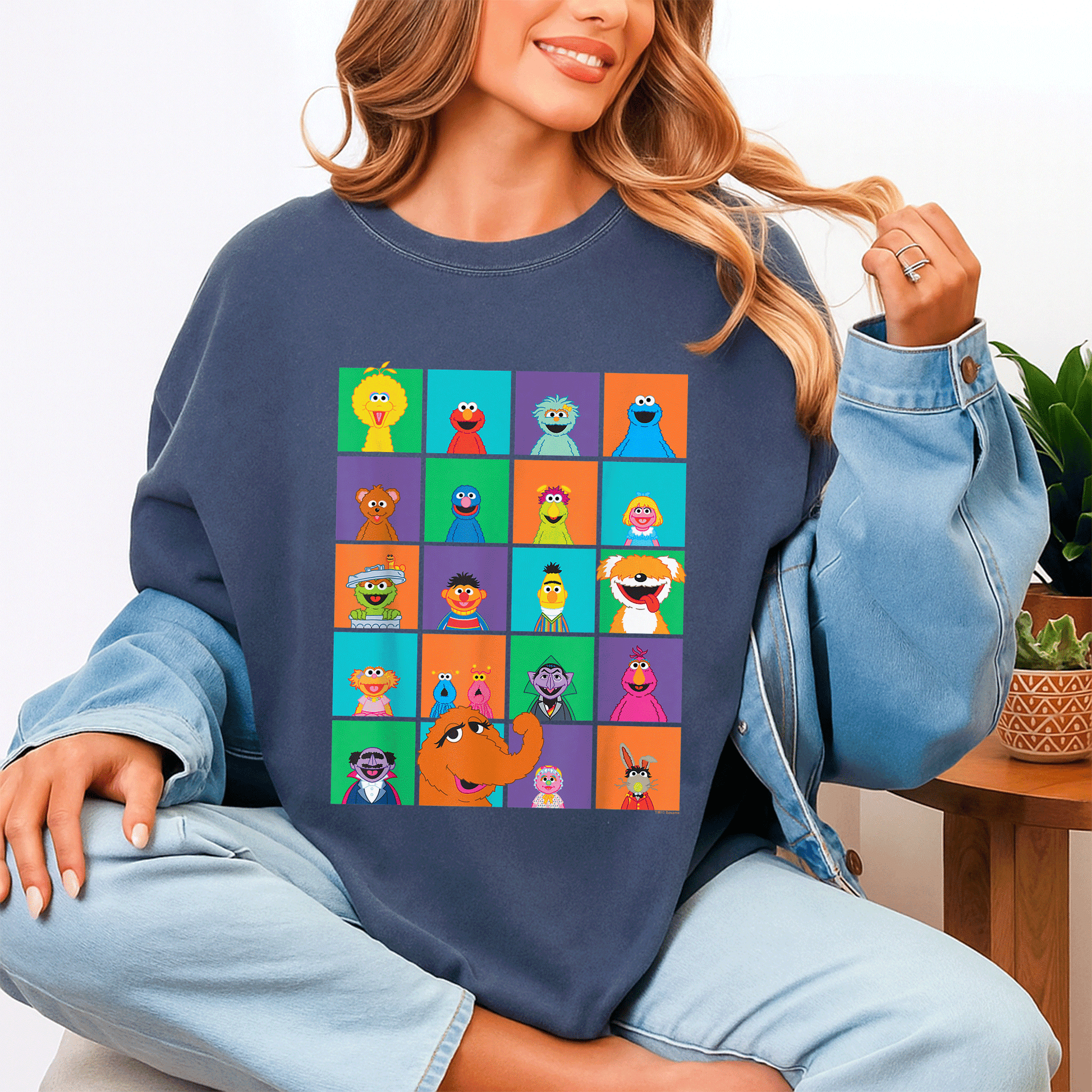 Adorable Sesame Street Character Squares T-Shirt Featuring Beloved Friends in Fun Colors Perfect for Kids and Fans of All Ages - 4