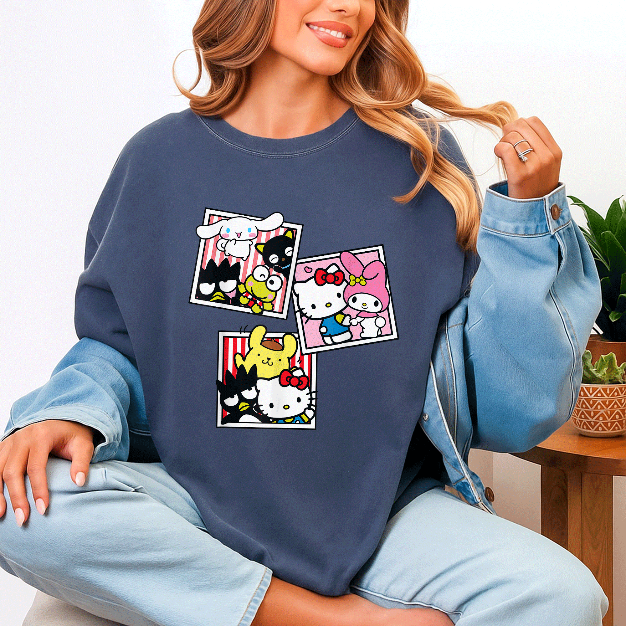 Hello Kitty and Friends Photo Booth Fun T-Shirt Perfect for Kids and Adults Cute Graphic Tee for Hello Kitty Fans - 4