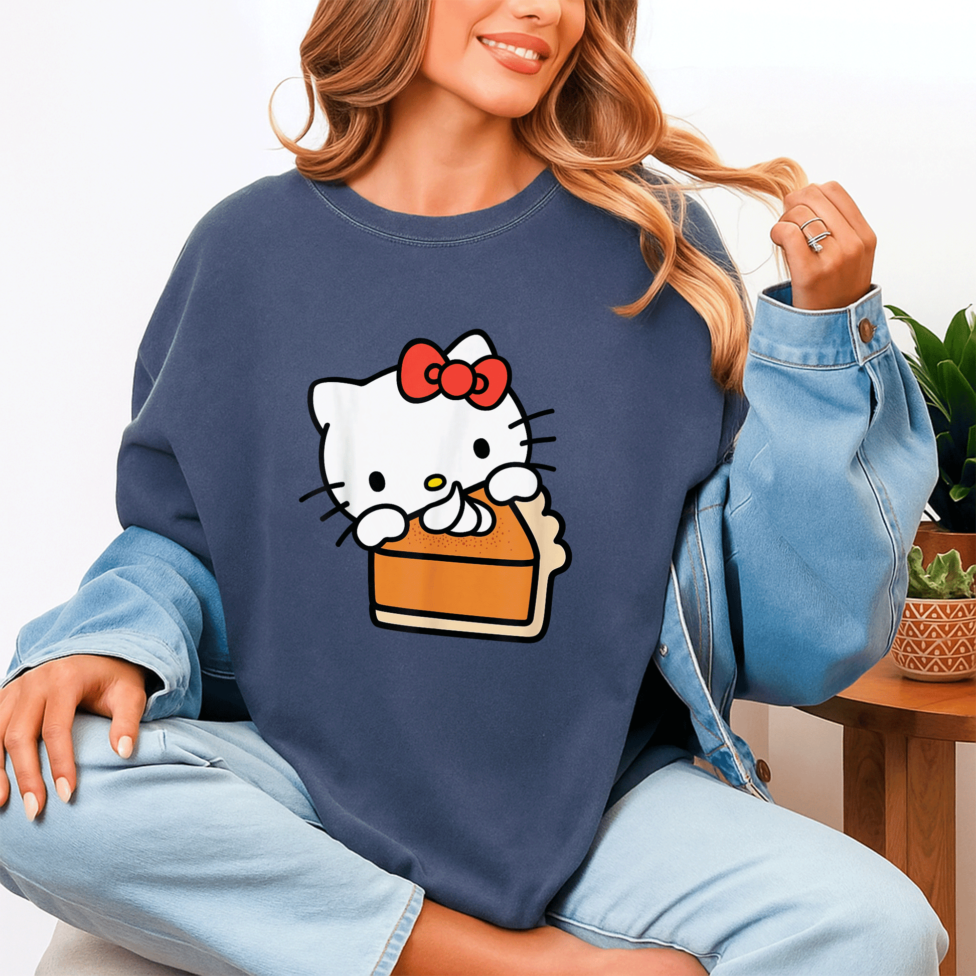 Hello Kitty Pumpkin Pie T-Shirt Adorable Fall Fashion for Cat Lovers Cute Graphic Tee Perfect for Halloween and Thanksgiving Celebrations - 4