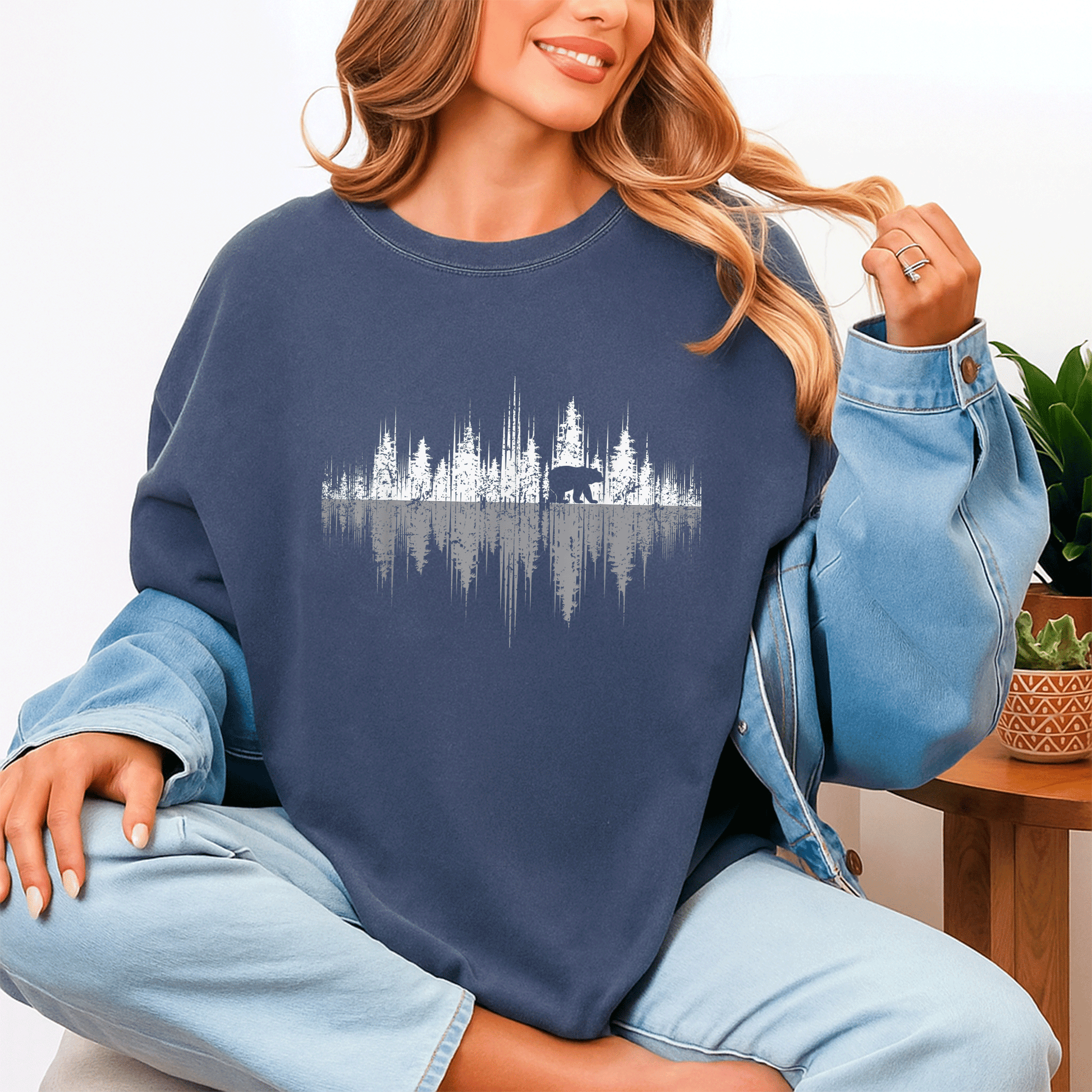 Nature-Inspired Bear Reflection T-Shirt for Wildlife Lovers - Outdoor Forest Scene Graphic Tee for Nature Enthusiasts - 4