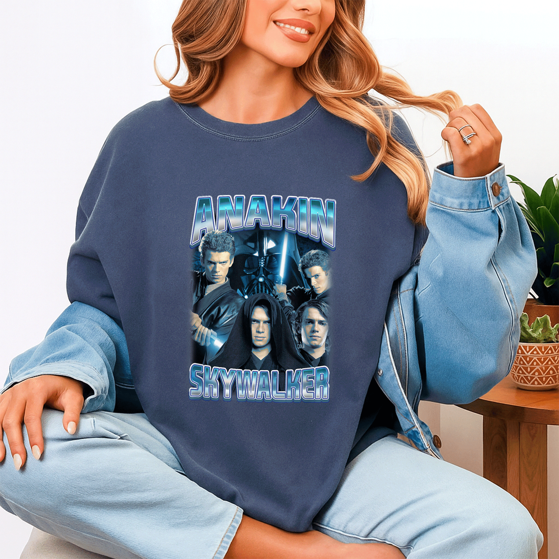Star Wars Classic Anakin Skywalker Photo Collage Poster T-Shirt for Fans - Stylish Graphic Tee Celebrating Iconic Sith Lord - 4