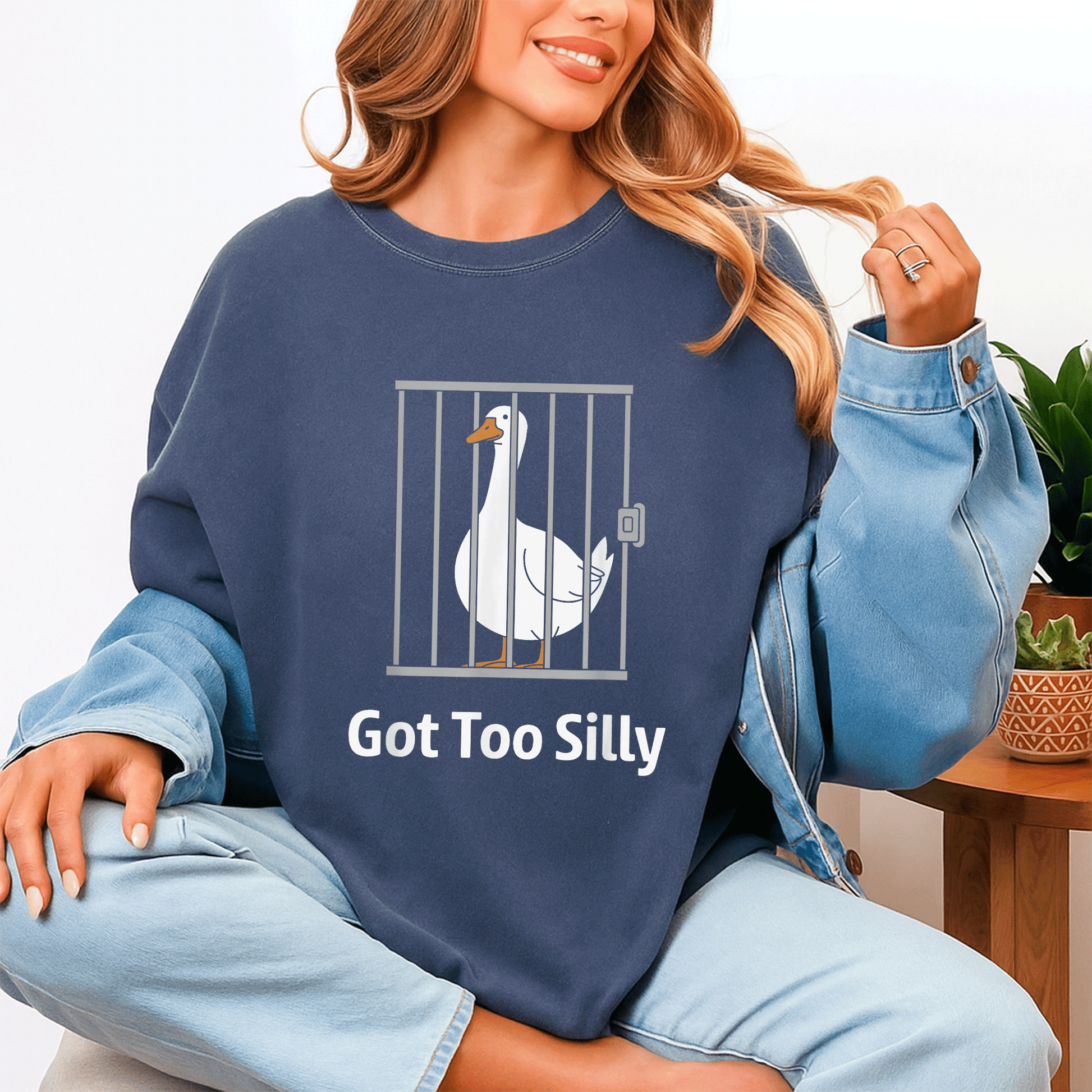 Funny Goose Pun Humor T-Shirt for Animal Lovers - Got Too Silly Graphic Tee with Quirky Goose Design for Casual Wear - 4
