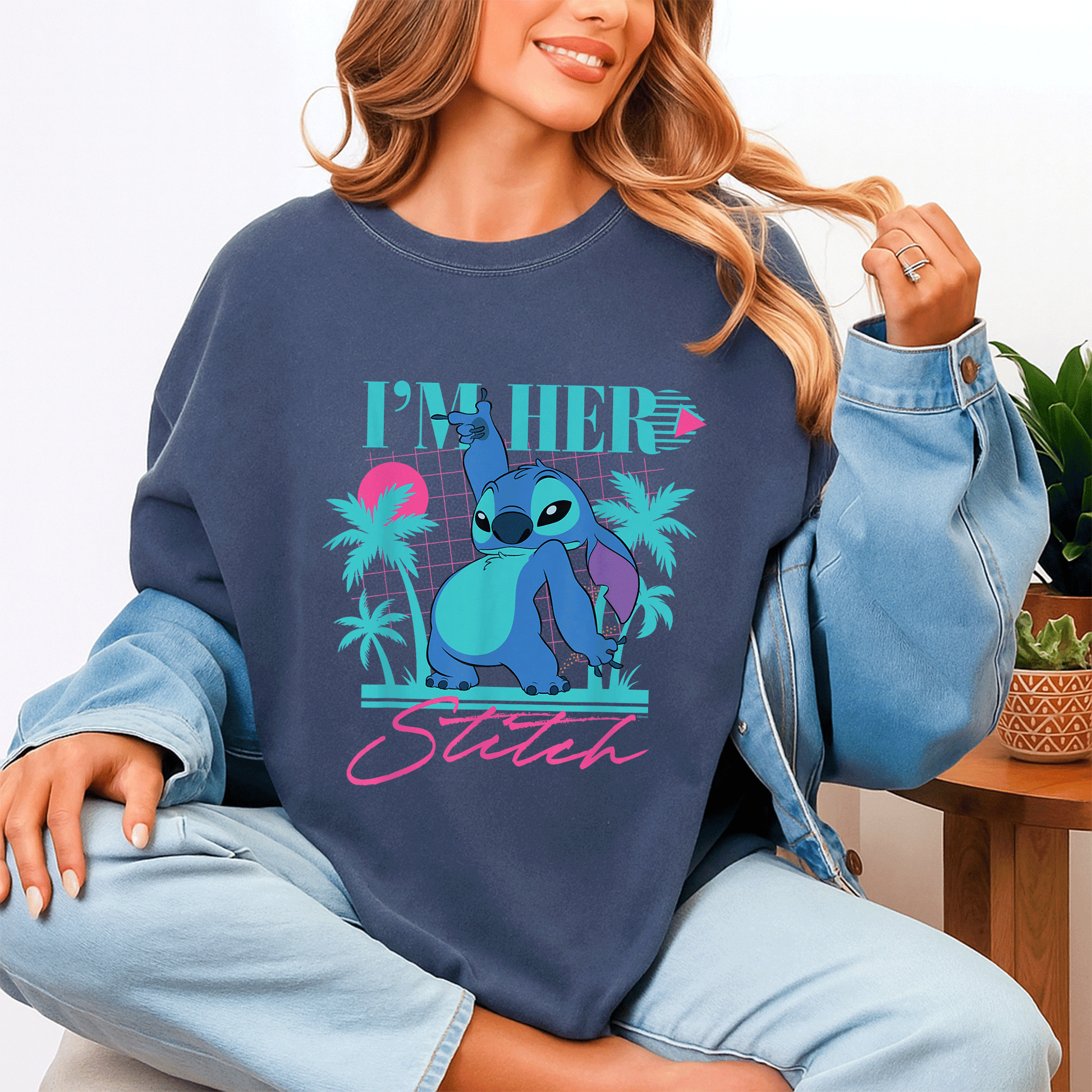 Disney Stitch Retro 90s Couples Matching T-Shirt I'm Her Stitch Cute Design for Lovebirds Perfect Gift for Him and Her - 4