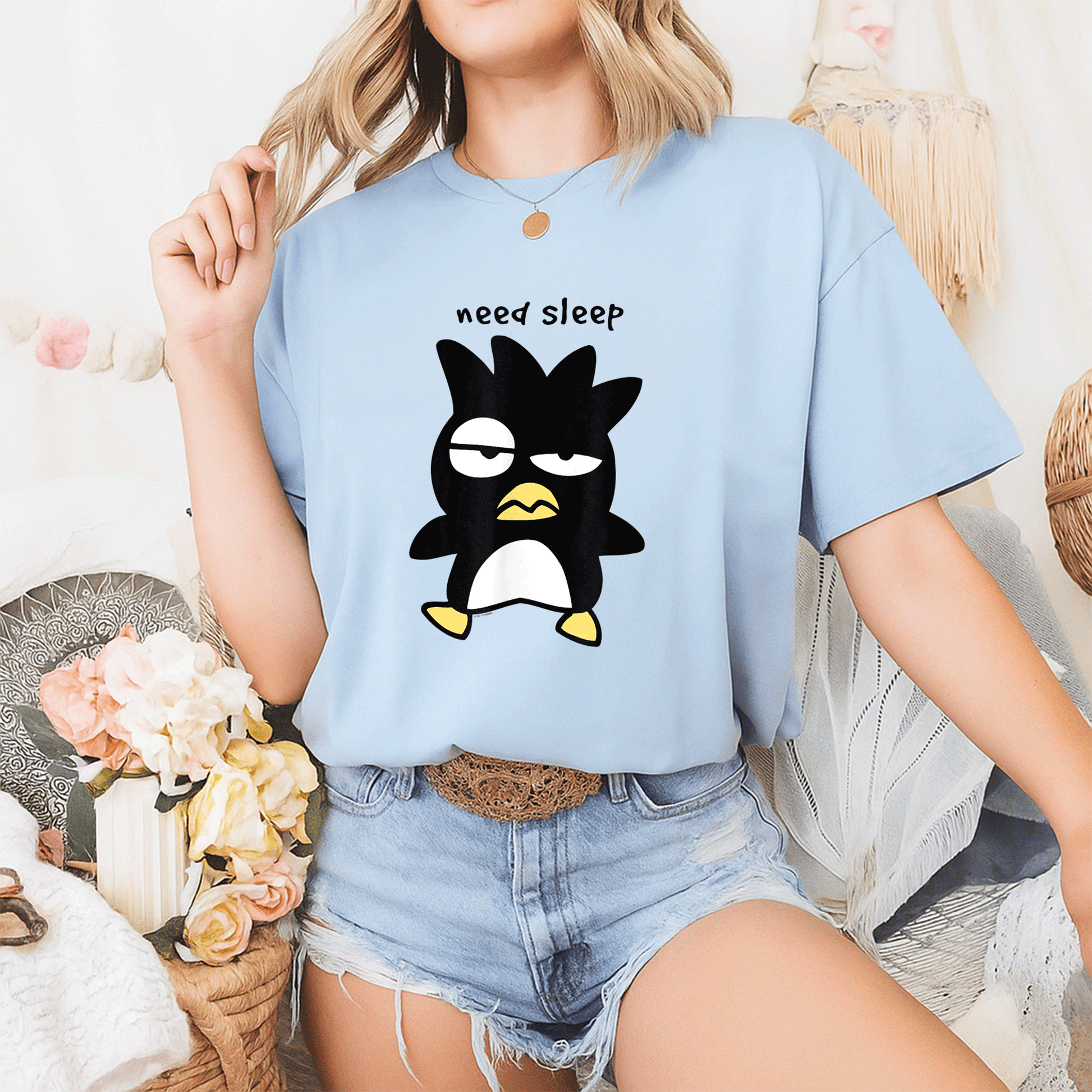 Cozy Badtz Maru Need Sleep Tee for Anime Lovers - Adorable Sleepy Design Perfect for Relaxed Days and Casual Outfits - 2