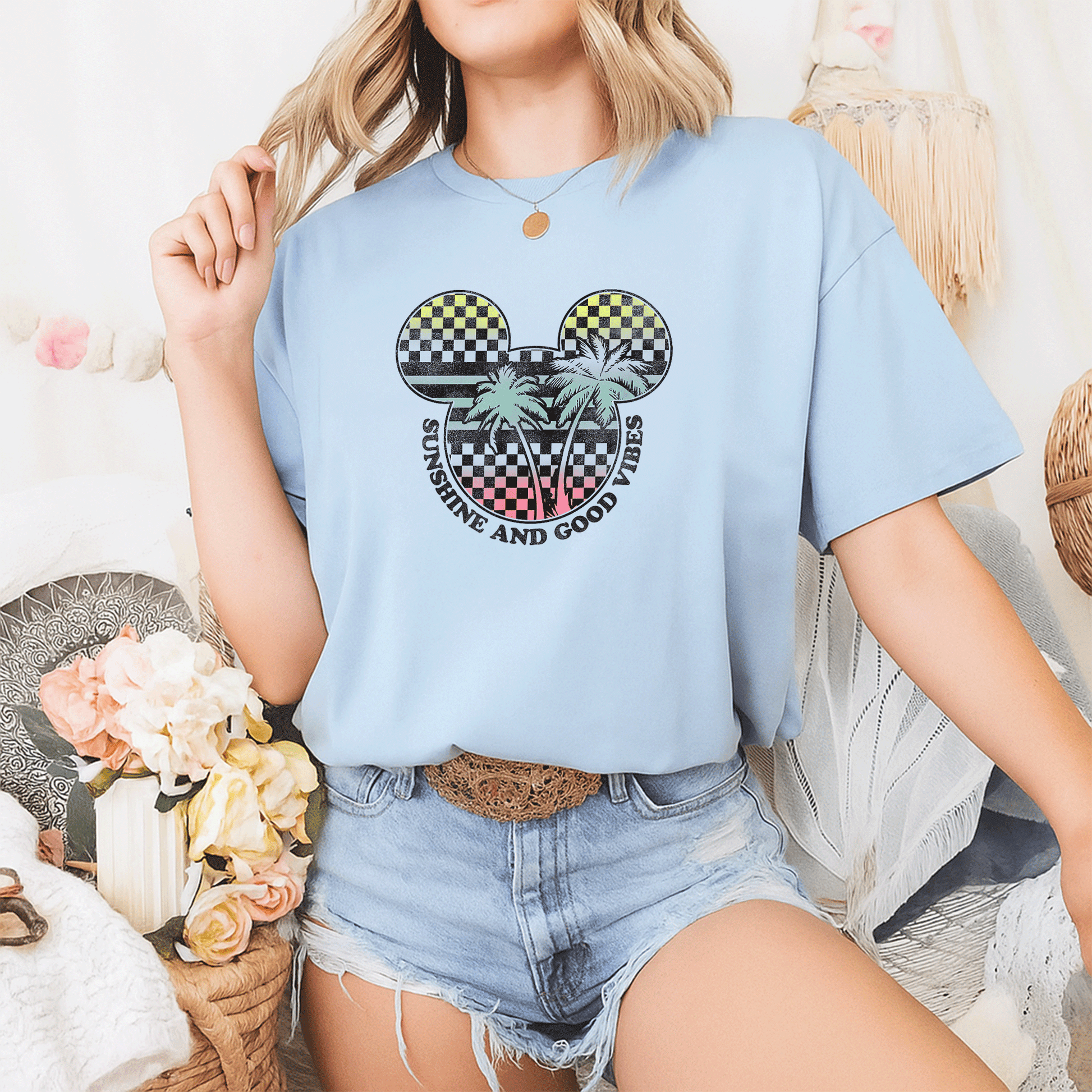 Disney Mickey And Friends Sunshine and Good Vibes Big Logo T-Shirt for Kids and Adults – Fun, Colorful, and Stylish Tee - 2