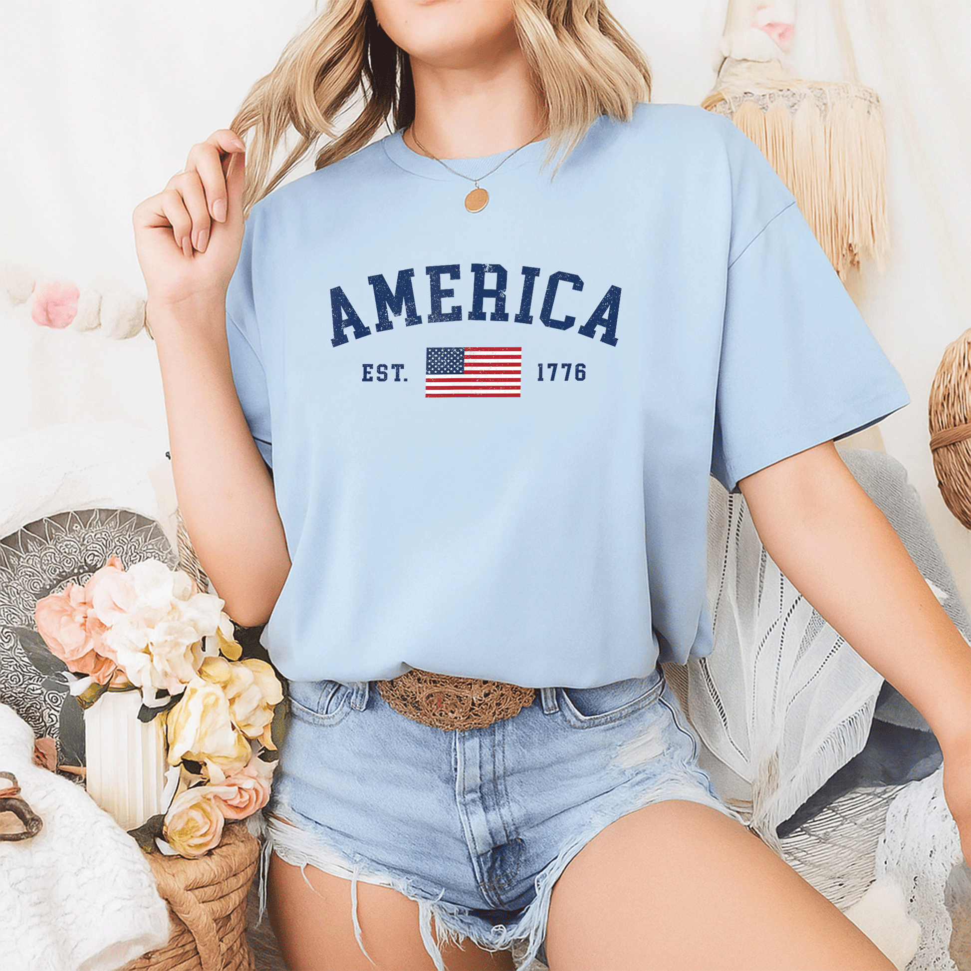 Patriotic American Flag T-Shirt for 4th of July Celebrations, USA Independence Day Tees for Men and Women - 2