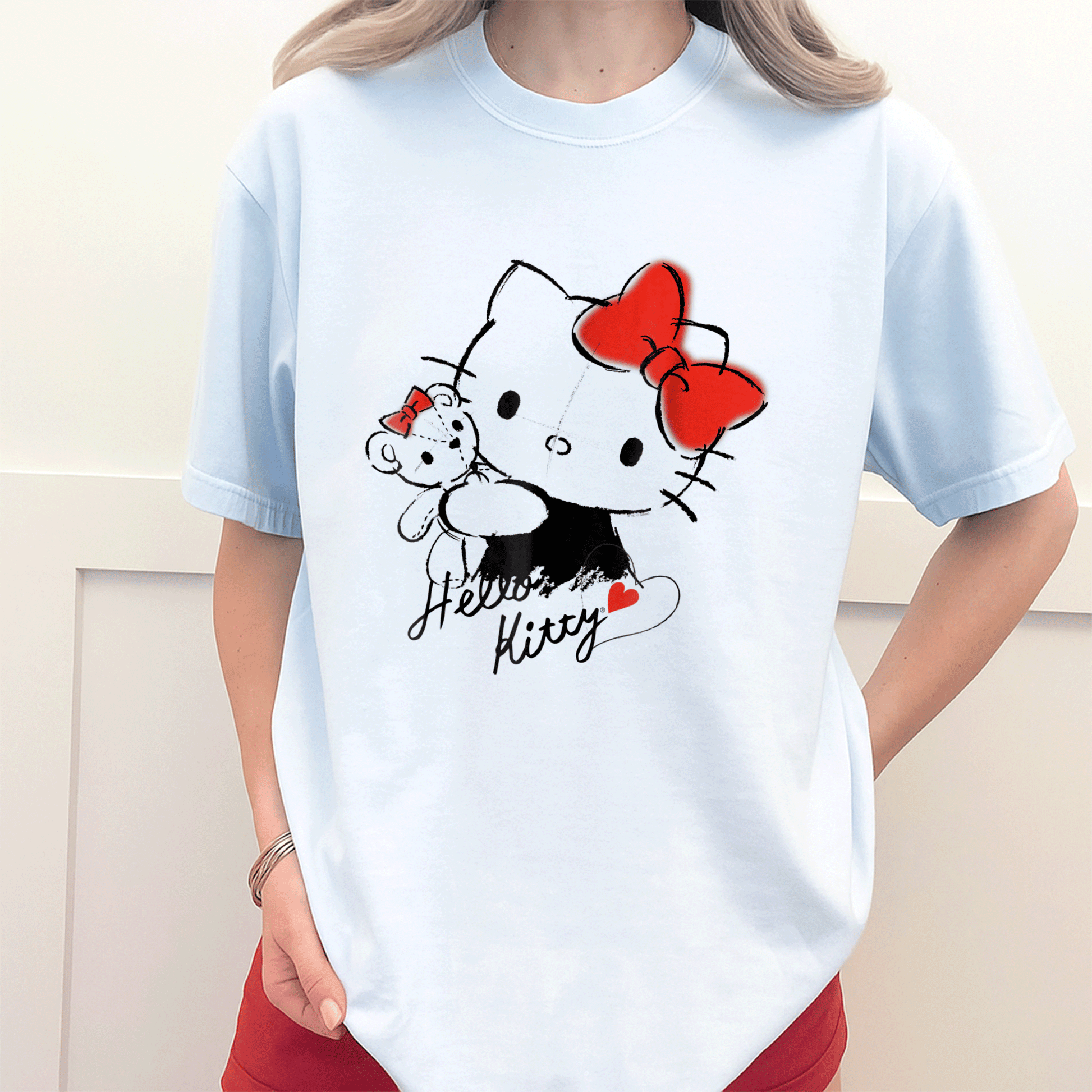 Cute Hello Kitty and Tiny Chum Graphic Tee for Kids - Adorable Characters in a Fun Design Perfect for Everyday Wear - 3