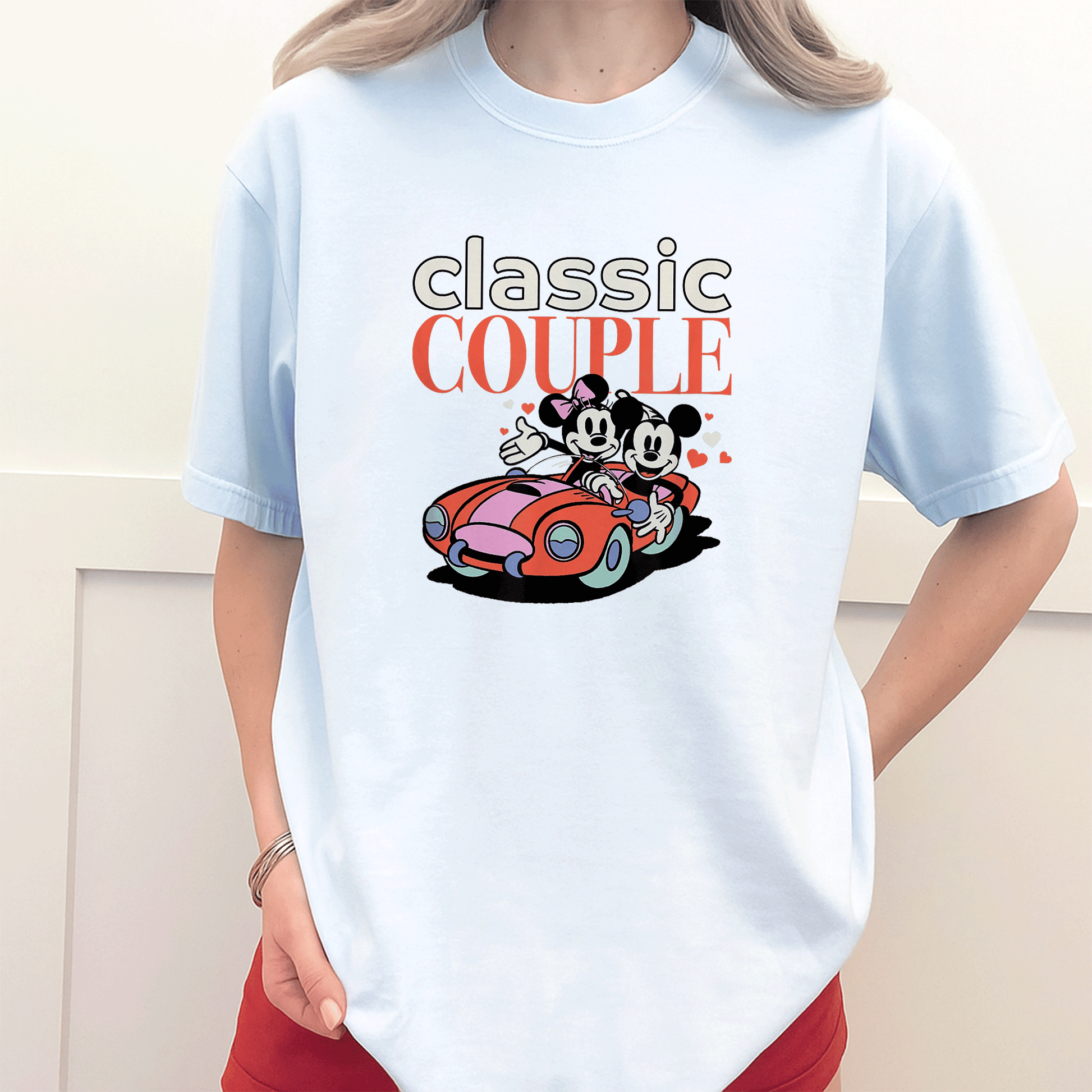 Cute Amazon Essentials Mickey and Minnie Valentine's Day Classic Couple T-Shirt for Couples Celebrating Love in Style - 3