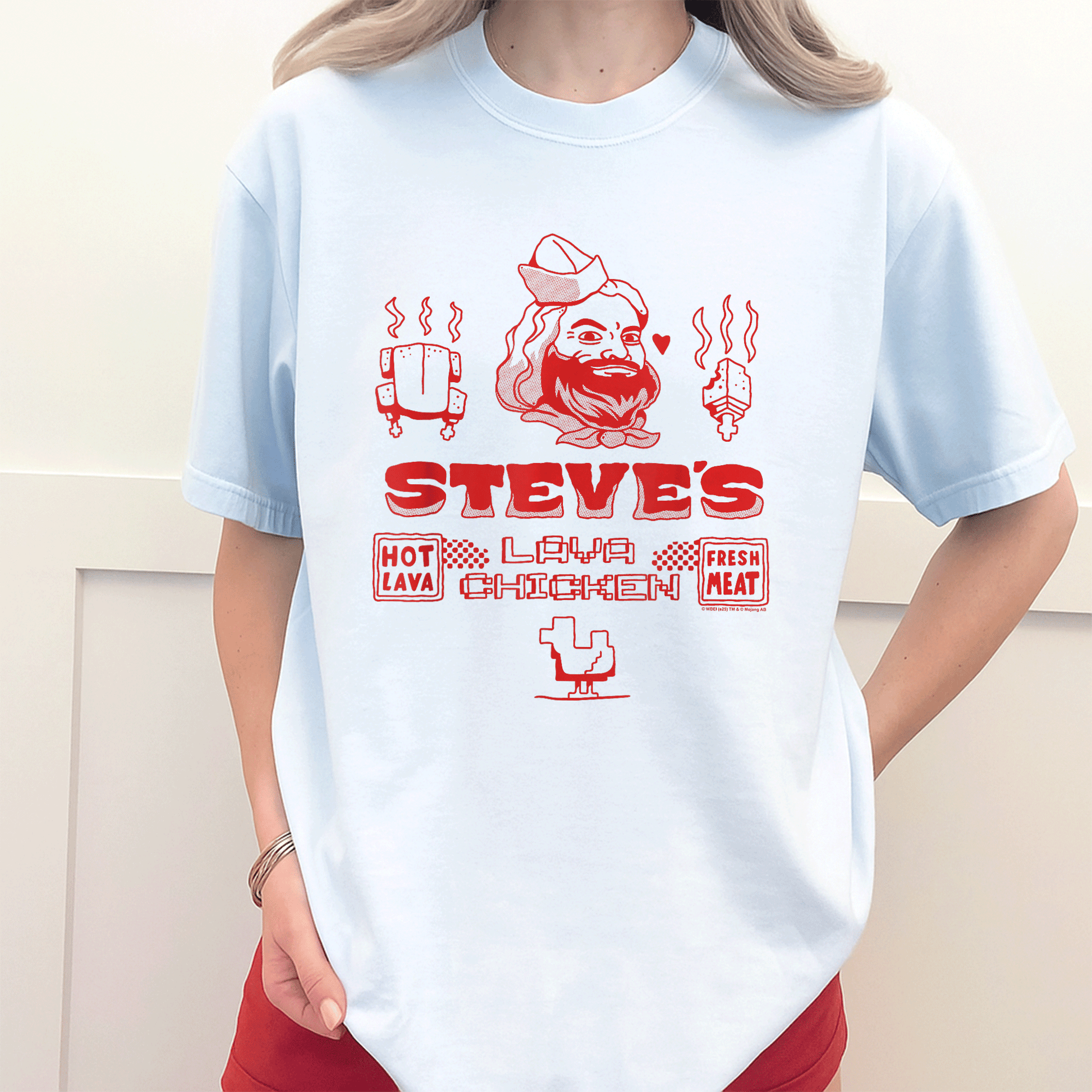 Minecraft Movie Steve's Lava Chicken Restaurant Logo T-Shirt - Fun Graphic Tee for Gamers and Fans of Steve's Adventures - 3