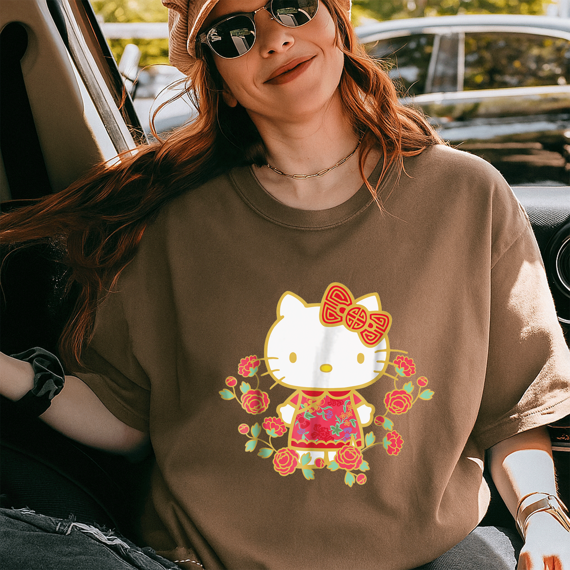 Adorable Hello Kitty Happy Lunar New Year Tee Shirt for Kids and Adults -Festive Design with Cute Colors and Animal Friends - 5