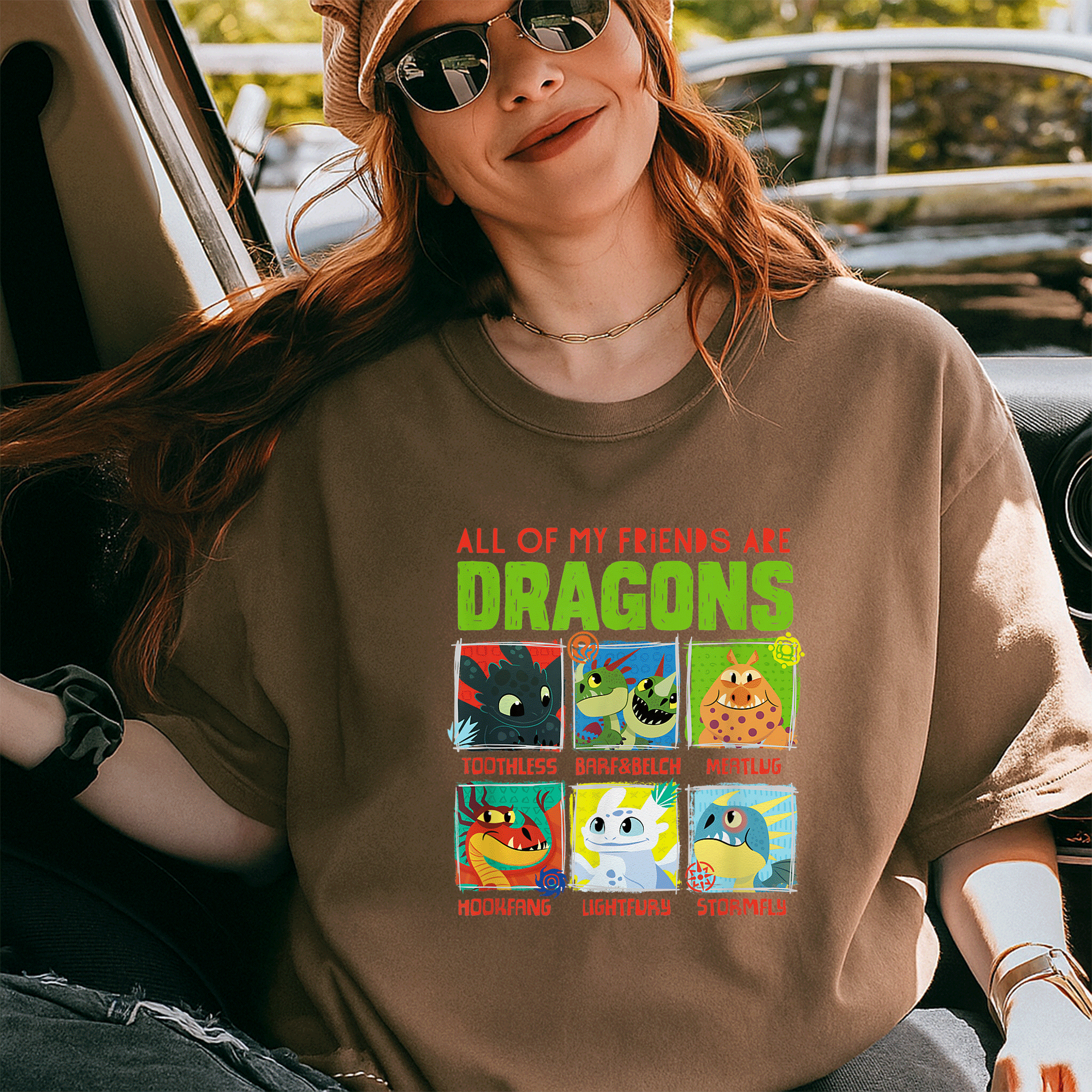How to Train Your Dragon 3 Hidden World Dragon Friends T-Shirt for Kids and Adults - Fun and Colorful Dragon Design - 5