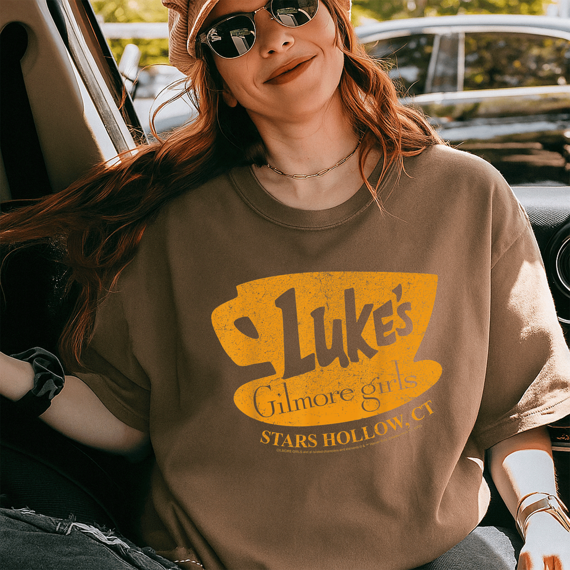 Gilmore Girls Luke's Stars Hollow Distressed Sign T-Shirt Perfect for Fans of Stars Hollow and Coffee Lovers - 5