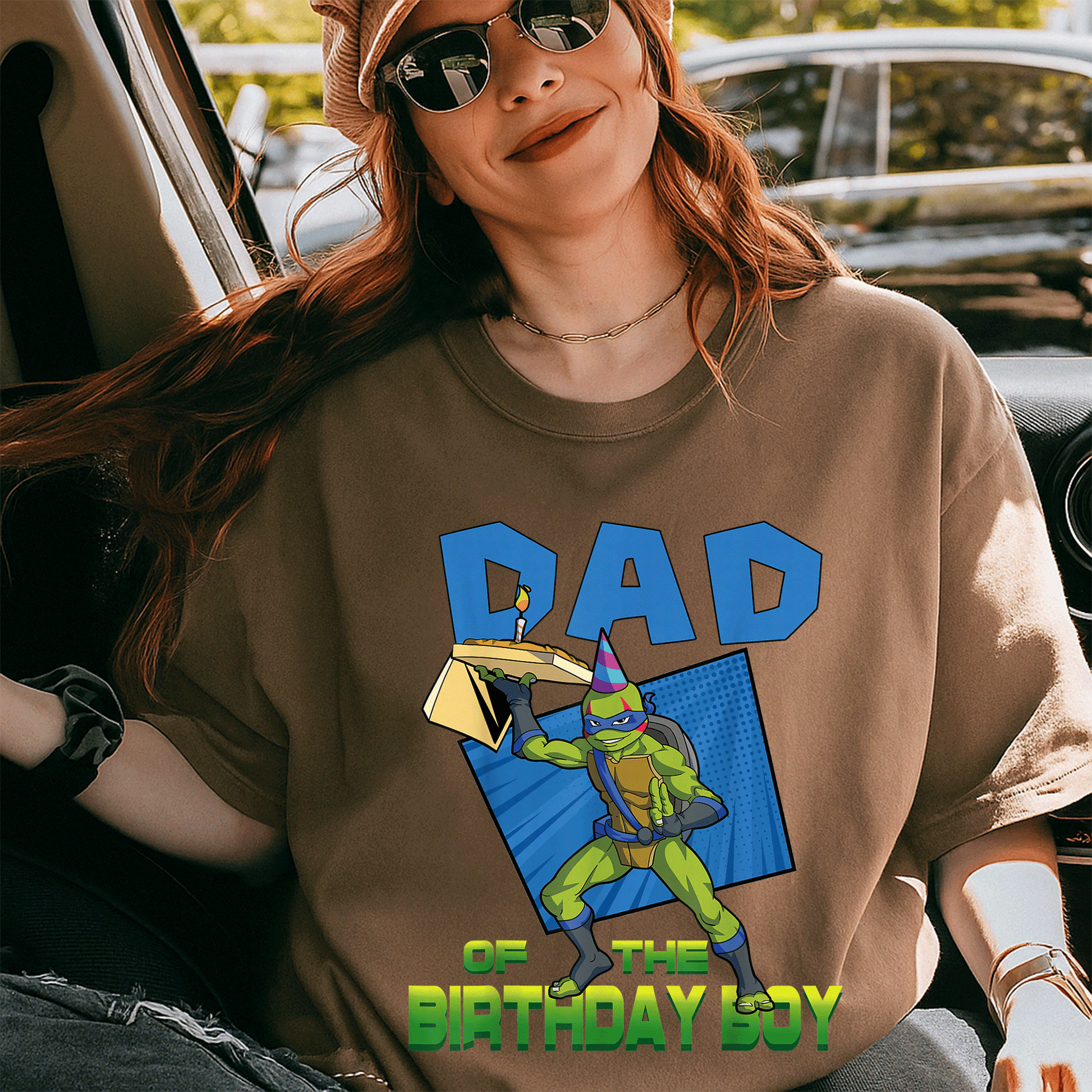 Mademark Teenage Mutant Ninja Turtles Men's Leo Daddy of the Birthday Boy Pizza Party T-Shirt for Fun Celebrations - 5
