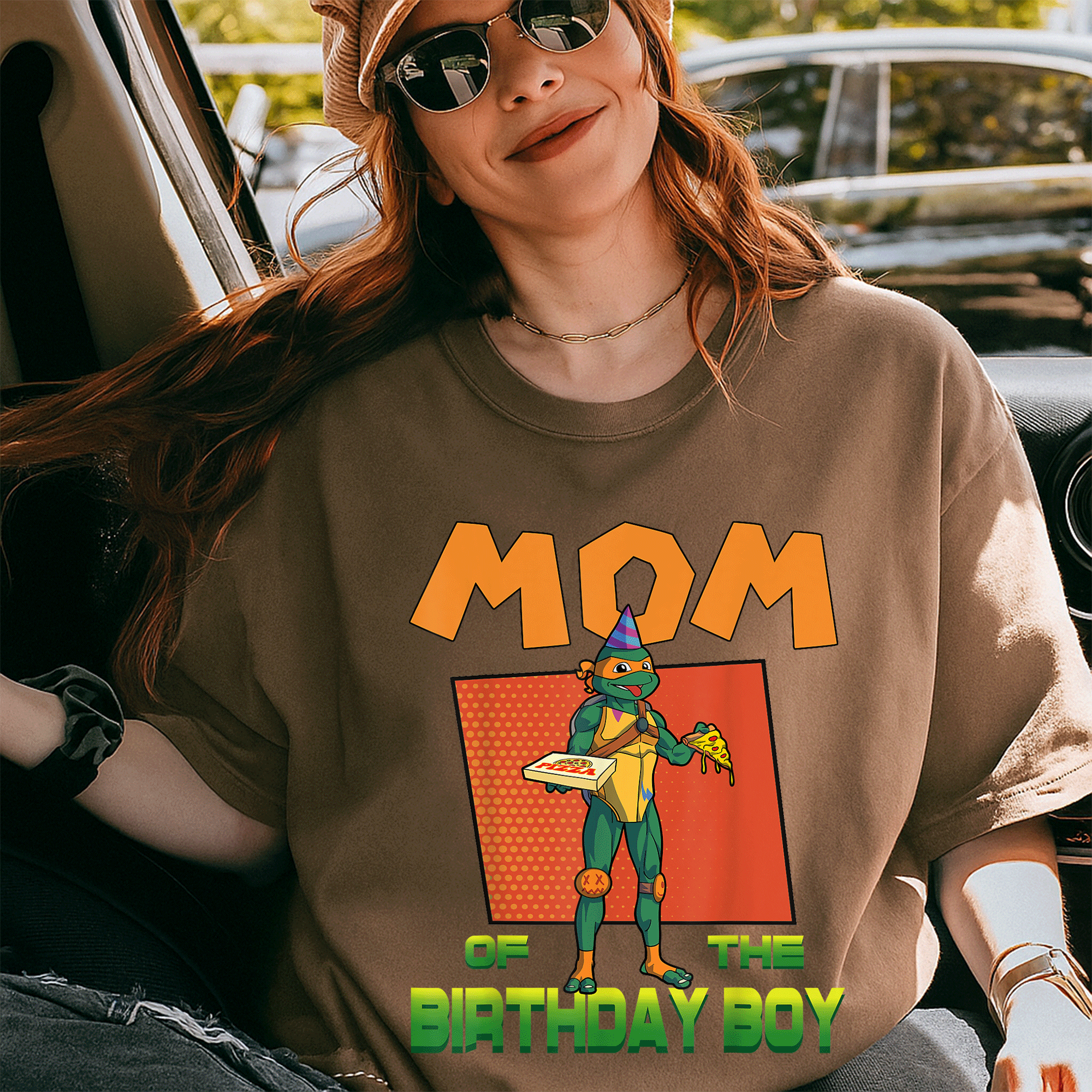 Mademark TMNT Mikey Pizza Theme Party T-Shirt for Mommy of the Birthday Boy - Fun and Stylish Celebration Outfit - 5