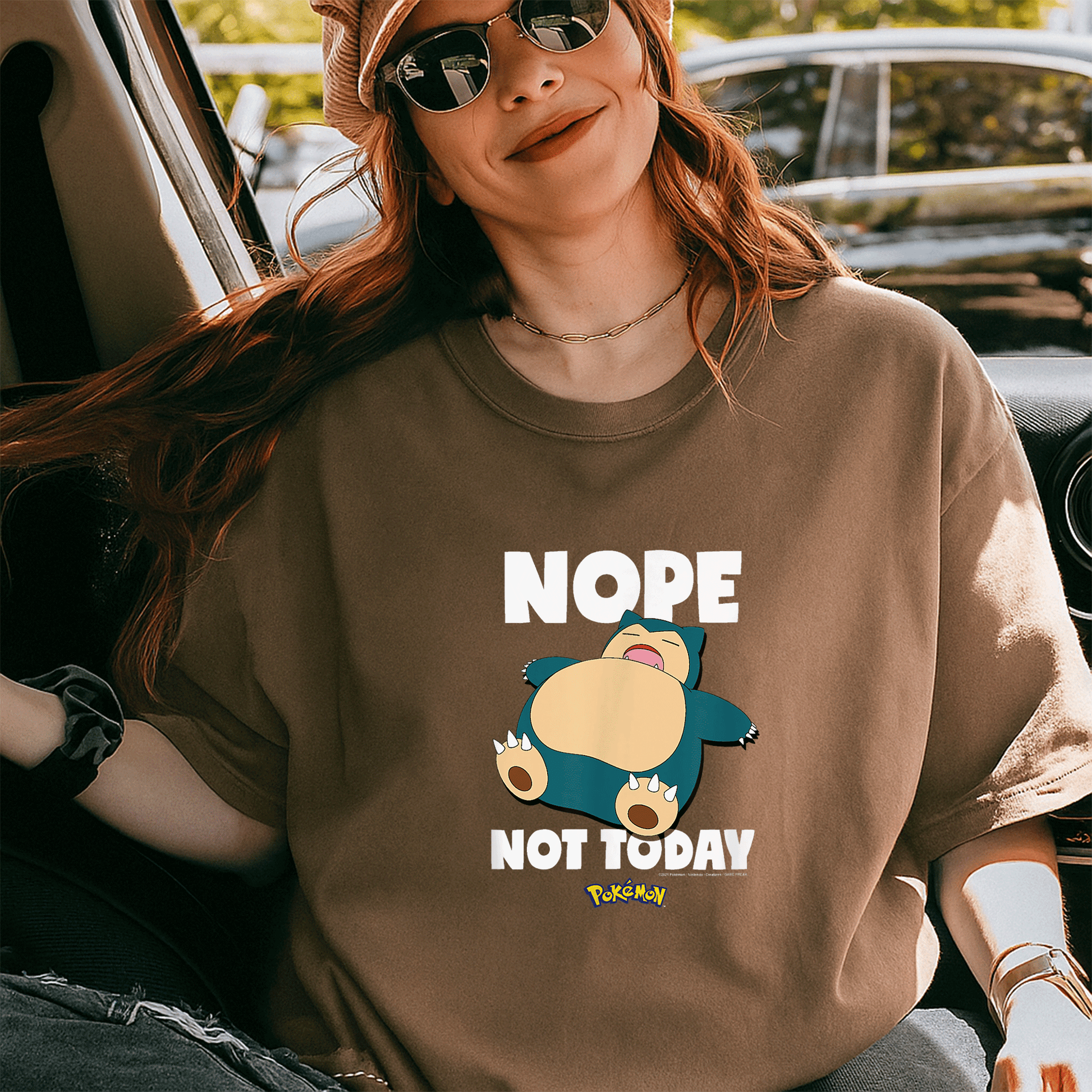 Cozy Pokémon Nope Not Today Snorlax T-Shirt: Fun Design Perfect for Fans Who Love to Chill and Relax in Style! - 5
