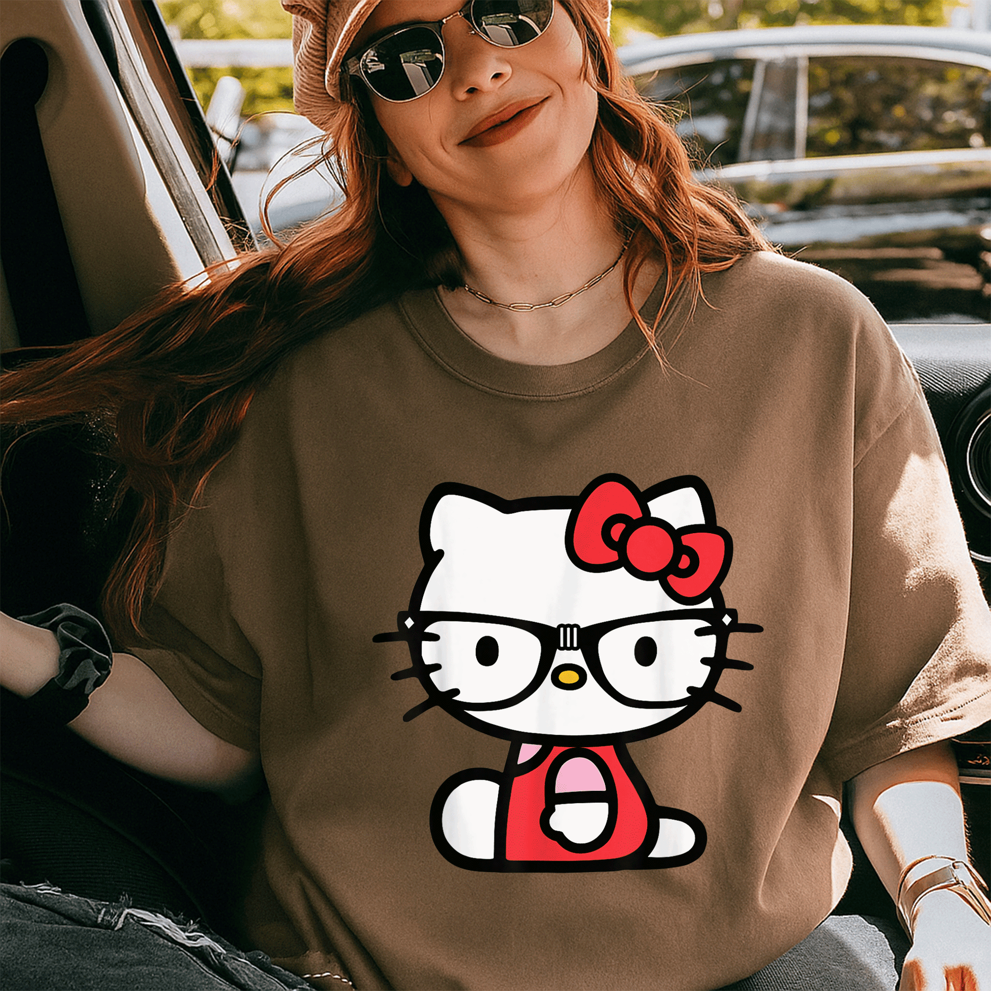 Cute Hello Kitty Nerd Glasses T-Shirt for Stylish Fans - Adorable Graphic Tee Perfect for Everyday Wear and Gift Ideas - 5