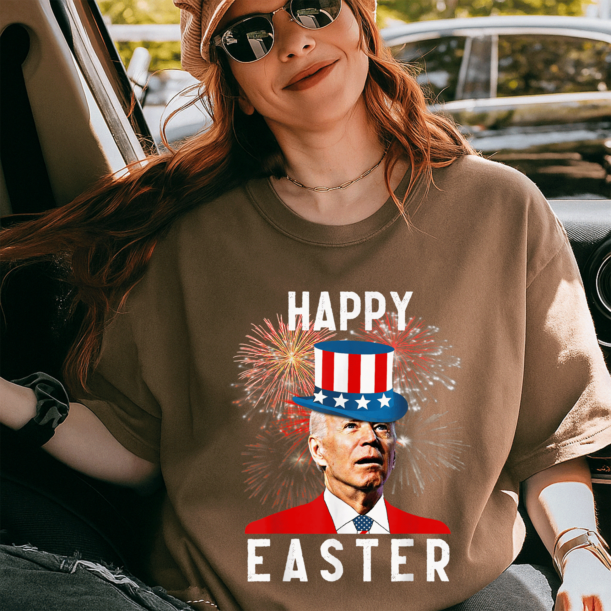 Joe Biden Happy Easter Funny T-Shirt Perfect for 4th of July Celebrations - Unique Design for Holiday Fun and Laughter - 5