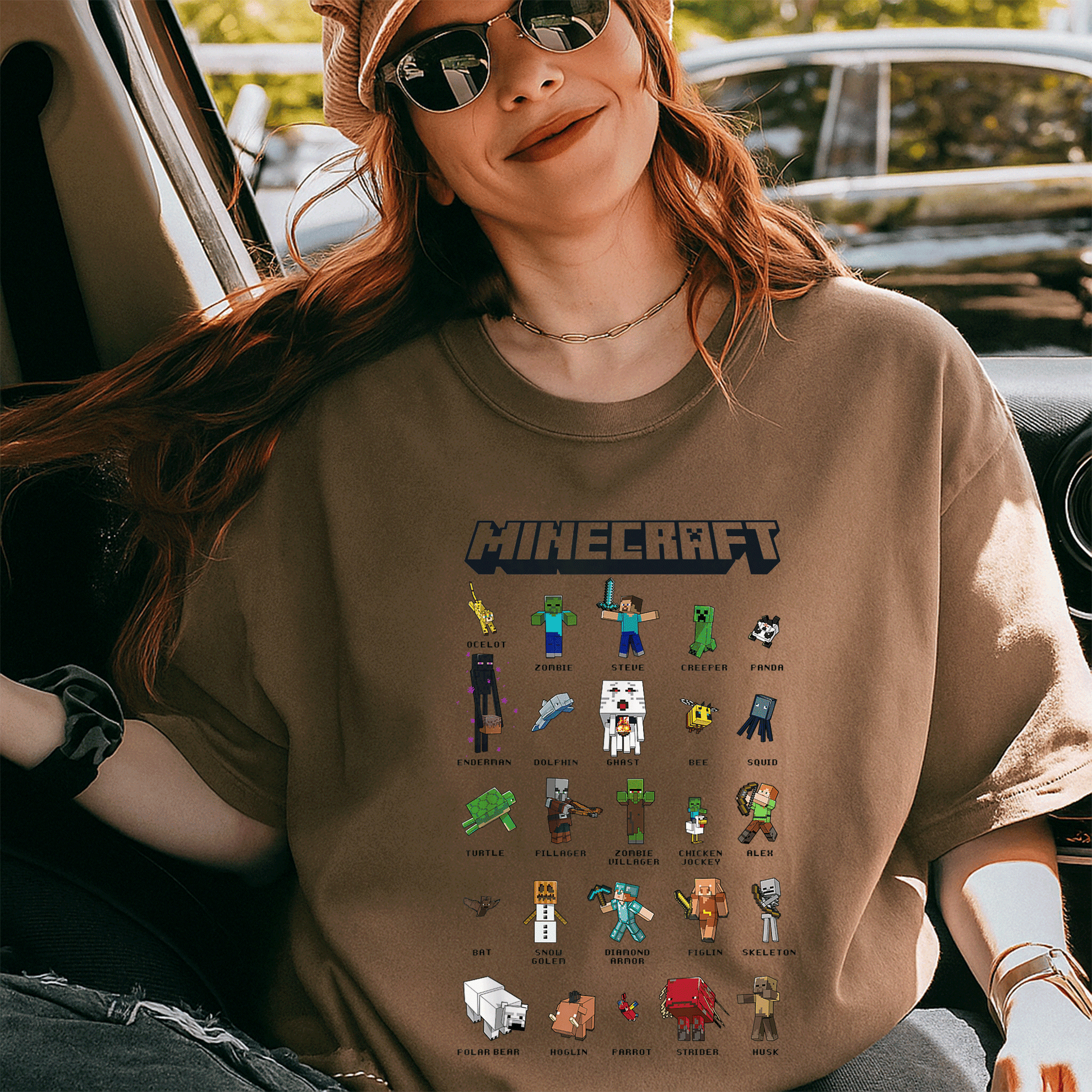 Minecraft Group Shot Collage Style T-Shirt for Fans, Vibrant Design Featuring Iconic Characters, Perfect Gift for Gamers - 5