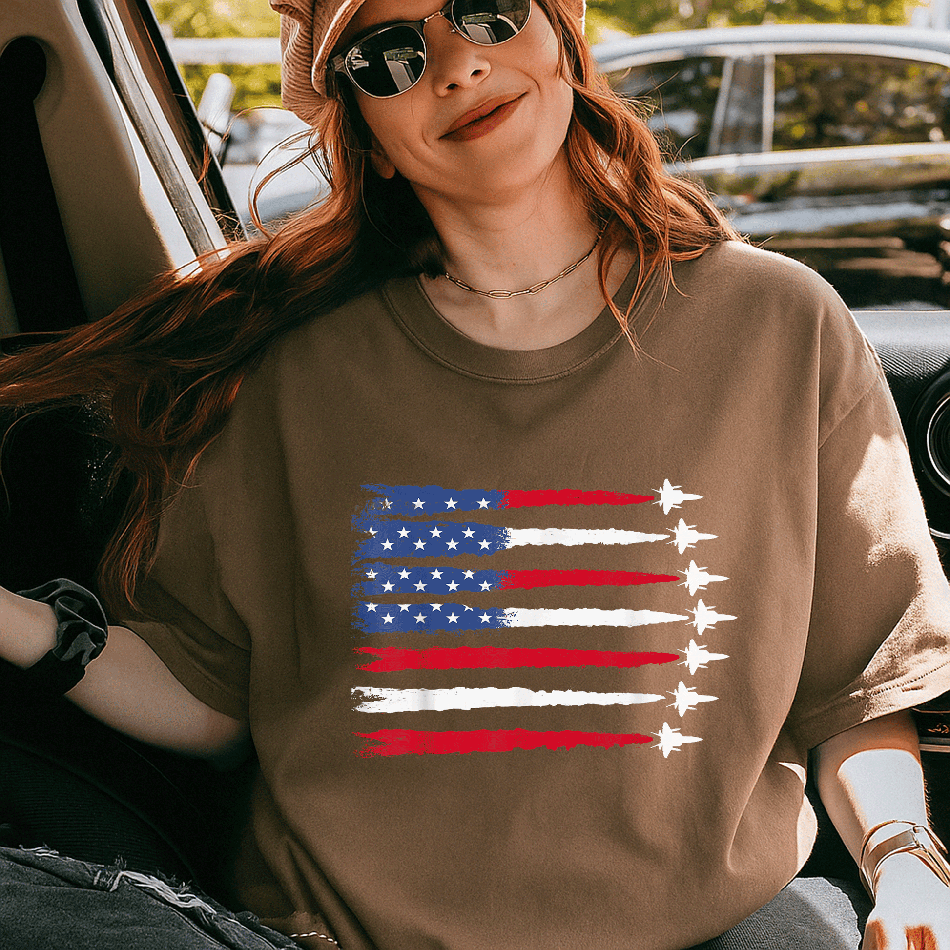 Patriotic USA Flag Fighter Jets 4th of July T-Shirt for Men and Women - Celebrate Independence Day in Style! - 5