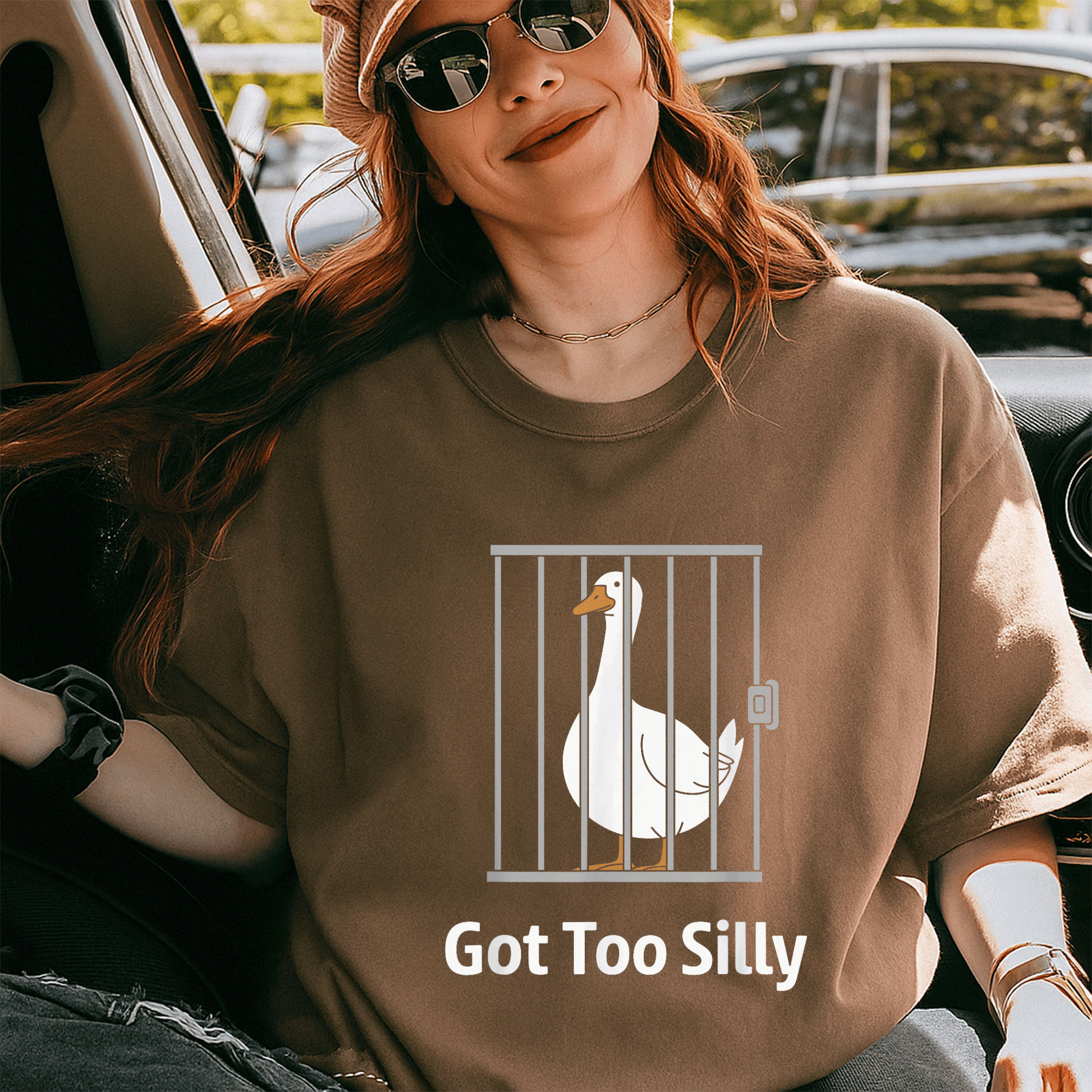 Funny Goose Pun Humor T-Shirt for Animal Lovers - Got Too Silly Graphic Tee with Quirky Goose Design for Casual Wear - 5