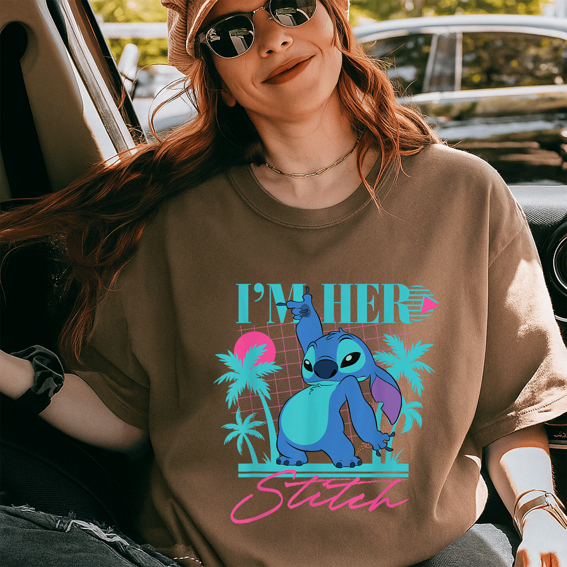 Disney Stitch Retro 90s Couples Matching T-Shirt I'm Her Stitch Cute Design for Lovebirds Perfect Gift for Him and Her - 5