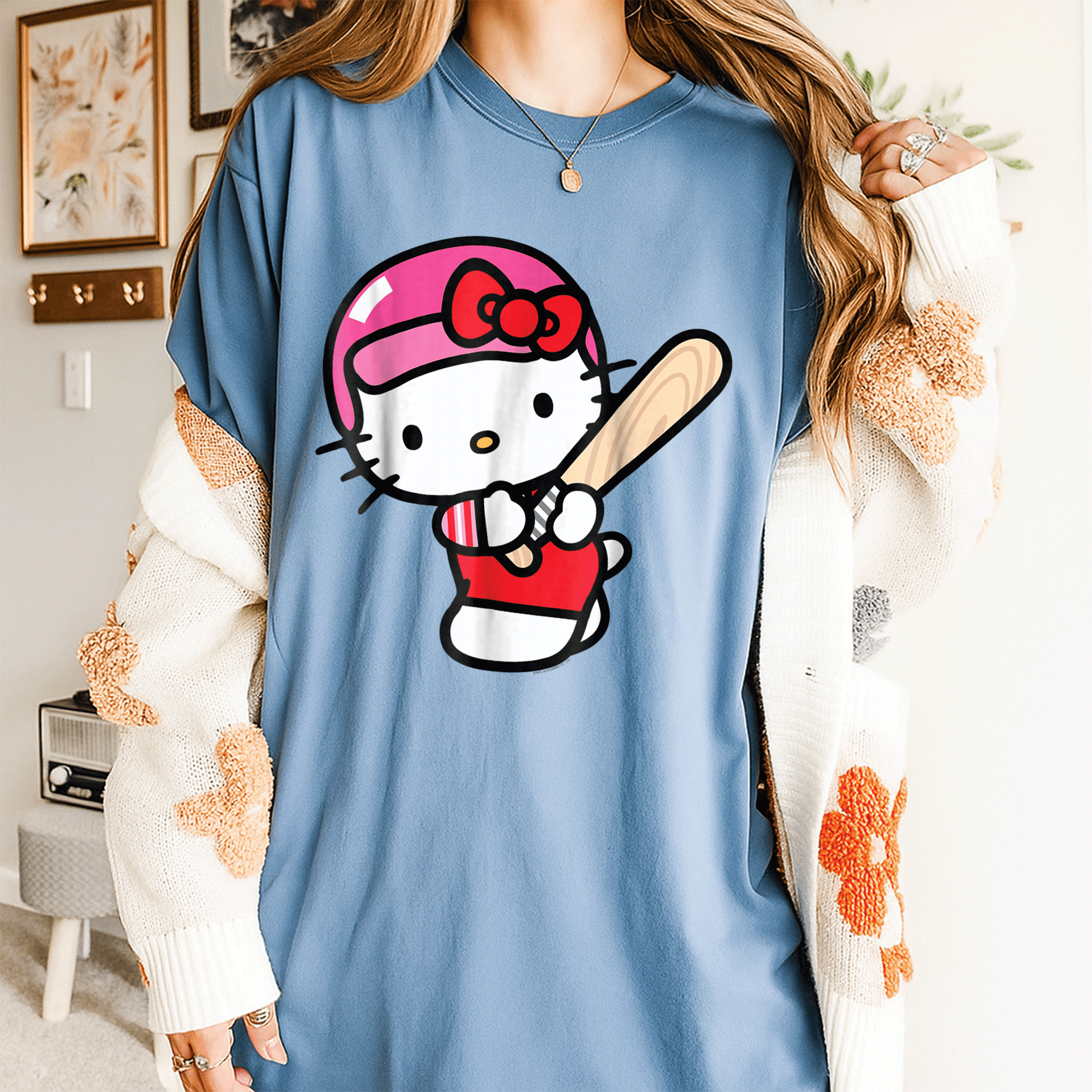 Cute Hello Kitty Baseball Player Tee Shirt for Kids – Adorable Graphic T-Shirt Perfect for Little Sports Fans and Playdates - 4