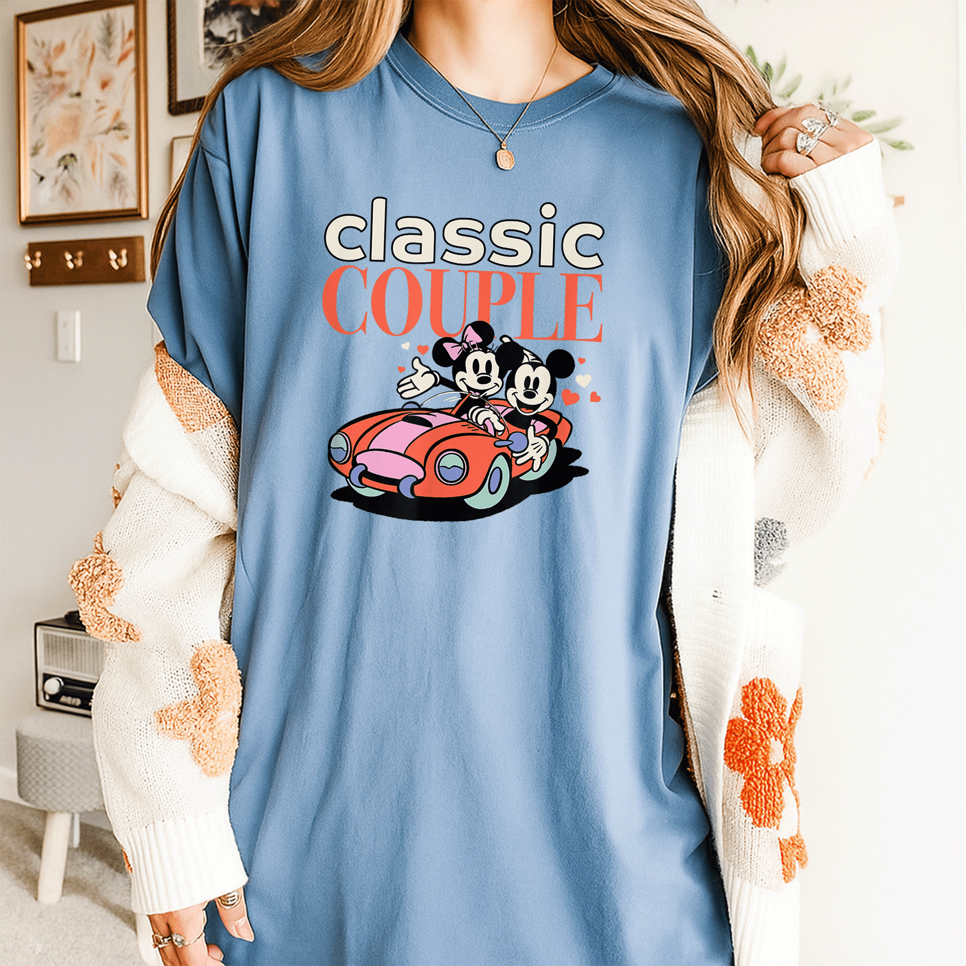 Cute Amazon Essentials Mickey and Minnie Valentine's Day Classic Couple T-Shirt for Couples Celebrating Love in Style - 4