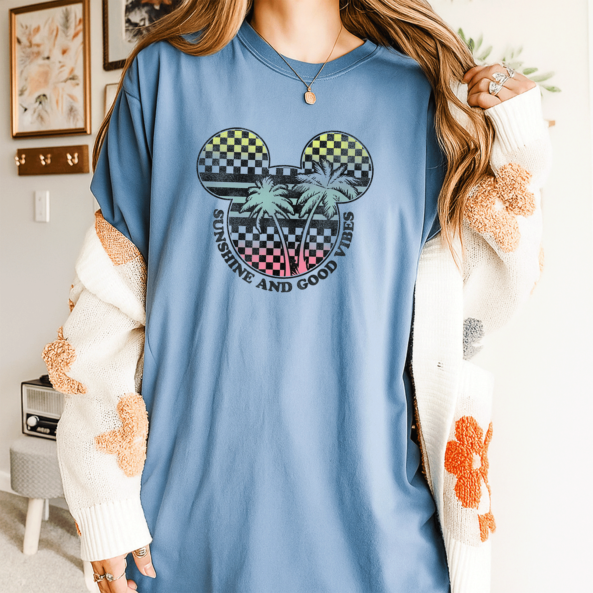 Disney Mickey And Friends Sunshine and Good Vibes Big Logo T-Shirt for Kids and Adults – Fun, Colorful, and Stylish Tee - 4